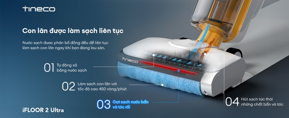 Máy hút bụi lau sàn khô ướt Tineco iFloor 2 Ultra - Bản Quốc Tế 6 May hut bui lau san kho uot Tineco iFloor 2 Ultra 4