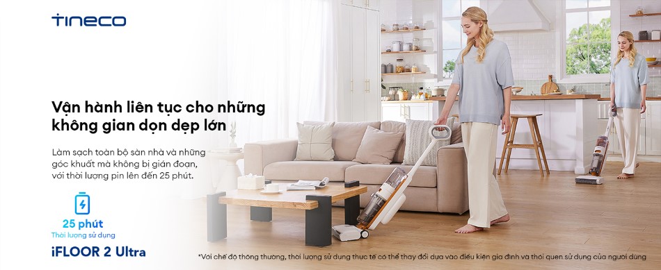 Máy hút bụi lau sàn khô ướt Tineco iFloor 2 Ultra - Bản Quốc Tế 9 May hut bui lau san kho uot Tineco iFloor 2 Ultra 7