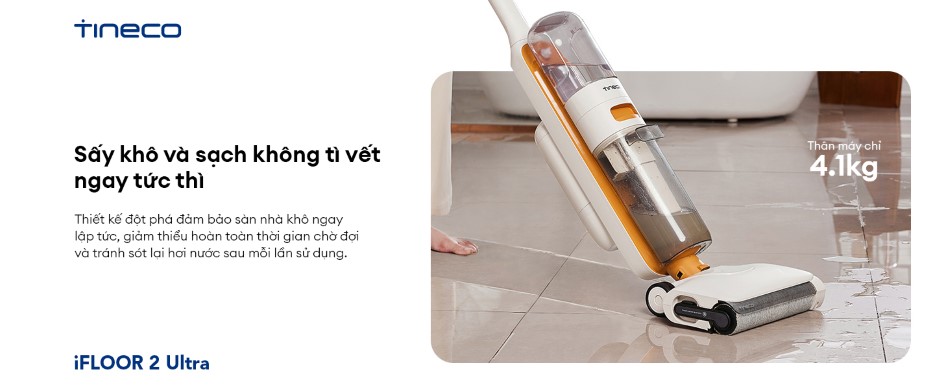 Máy hút bụi lau sàn khô ướt Tineco iFloor 2 Ultra - Bản Quốc Tế 11 May hut bui lau san kho uot Tineco iFloor 2 Ultra 9