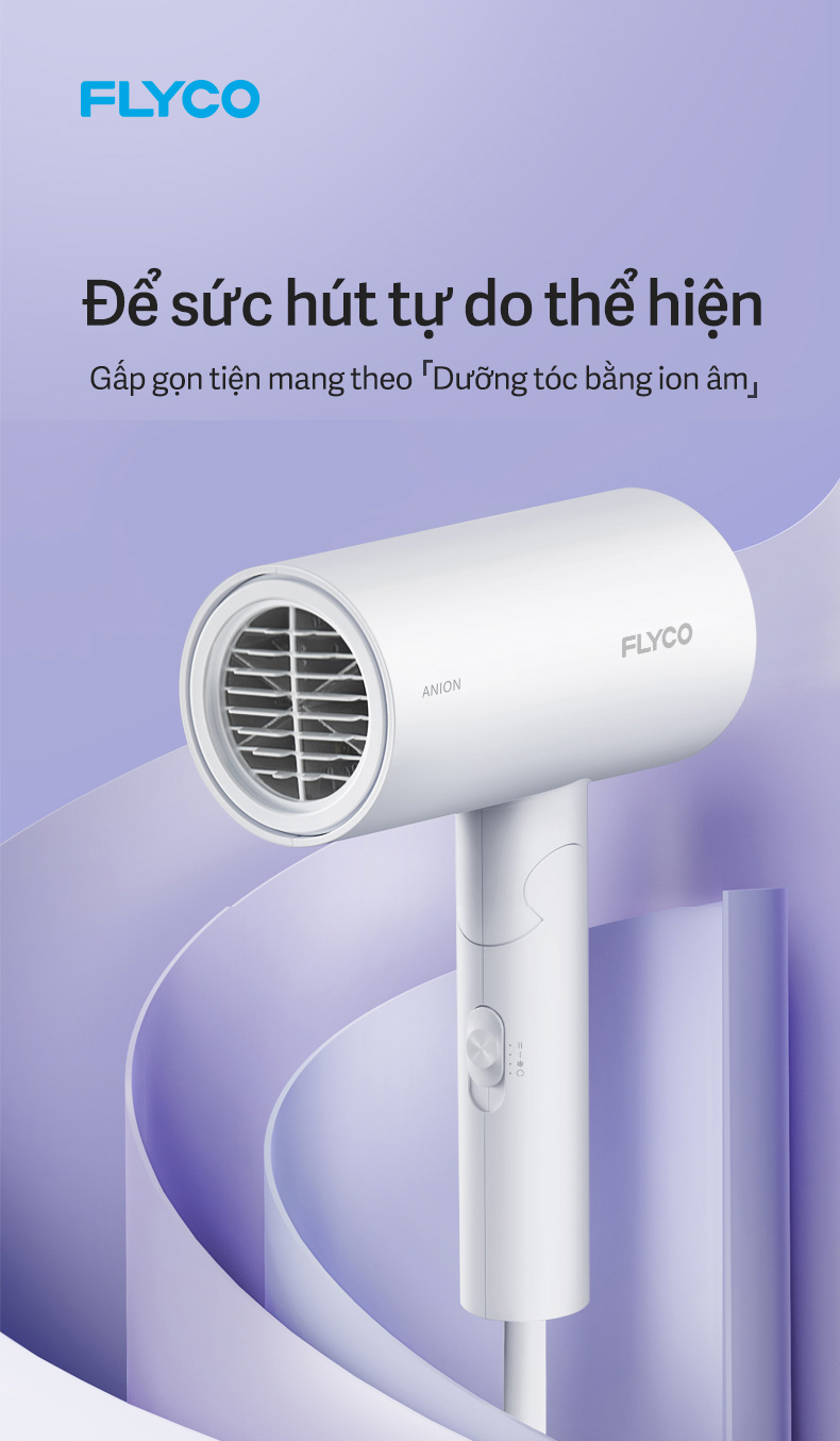 Máy sấy tóc ion âm FLYCO FH6276 (màu trắng) - Chính hãng 2 May say toc ion am FLYCO FH6276 bigmivn