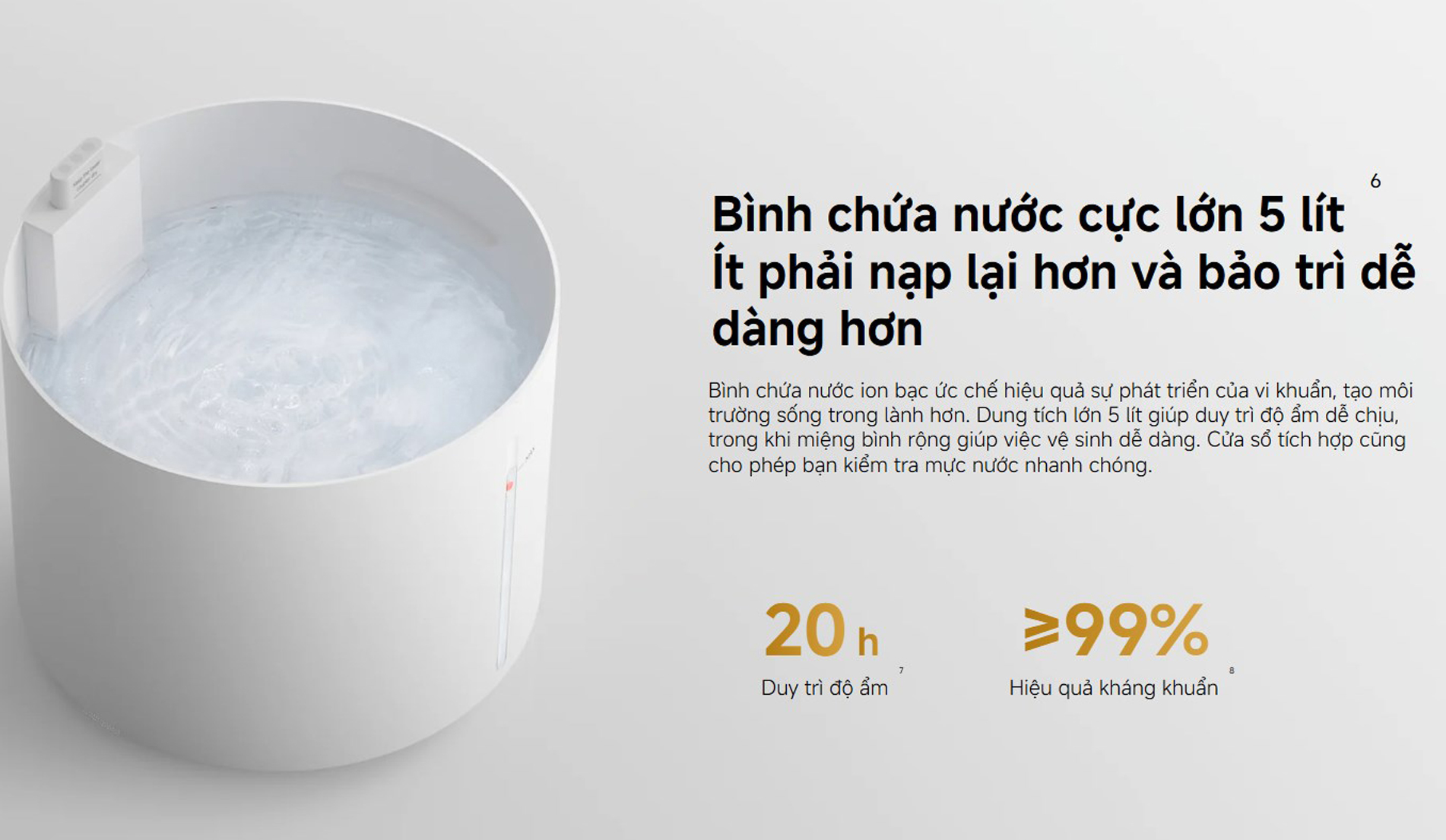 Máy tạo ẩm không sương Xiaomi Mijia Smart Evaporative Humidifier Pro BHR082TEU 600mL/h - Chính hãng 8 May tao am khong suong Xiaomi Mijia Smart Evaporative Humidifier Pro BHR082TEU bigmivn 7