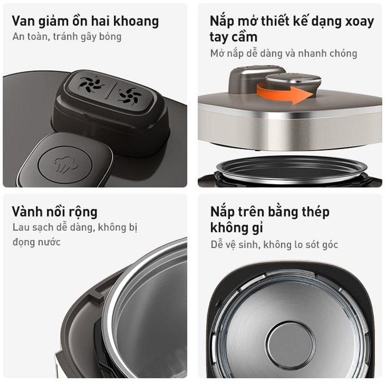 Nồi cơm áp suất điện tử 5L Joyoung JPRC-5150 | Công suất 900W | 2 lòng nồi - Chính hãng 14 Noi com ap suat dien tu 5L Joyoung JPRC 5150 bigmivn 13