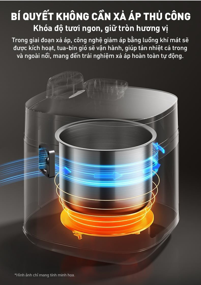 Nồi cơm áp suất điện tử 5L Joyoung JPRC-5150 | Công suất 900W | 2 lòng nồi - Chính hãng 5 Noi com ap suat dien tu 5L Joyoung JPRC 5150 bigmivn 3
