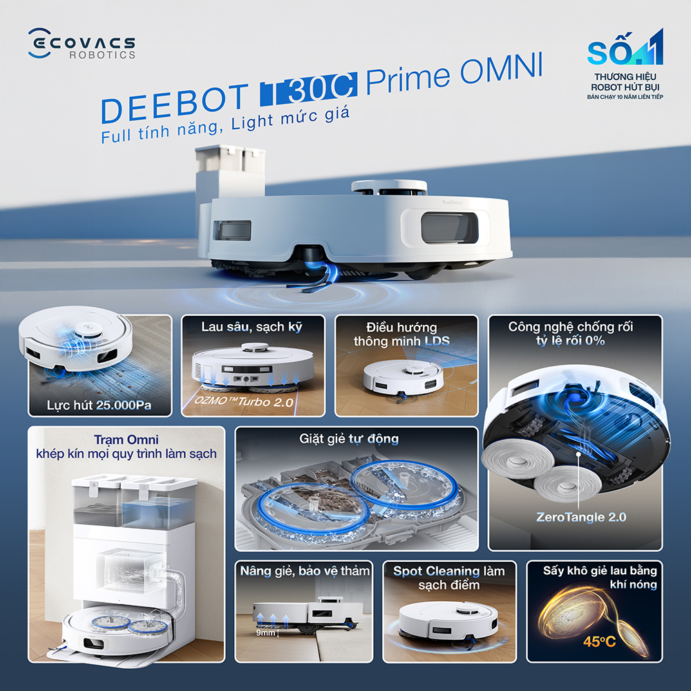 Robot hut bui lau nha Ecovacs Deebot T30c Prime Omni bigmivn
