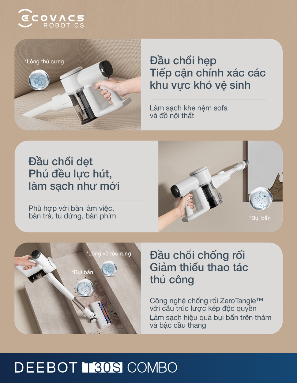 Robot hút bụi lau sàn Ecovacs T30s Combo - Chính Hãng 13 Robot hut bui lau san Ecovacs T30s Combo bigmivn 14