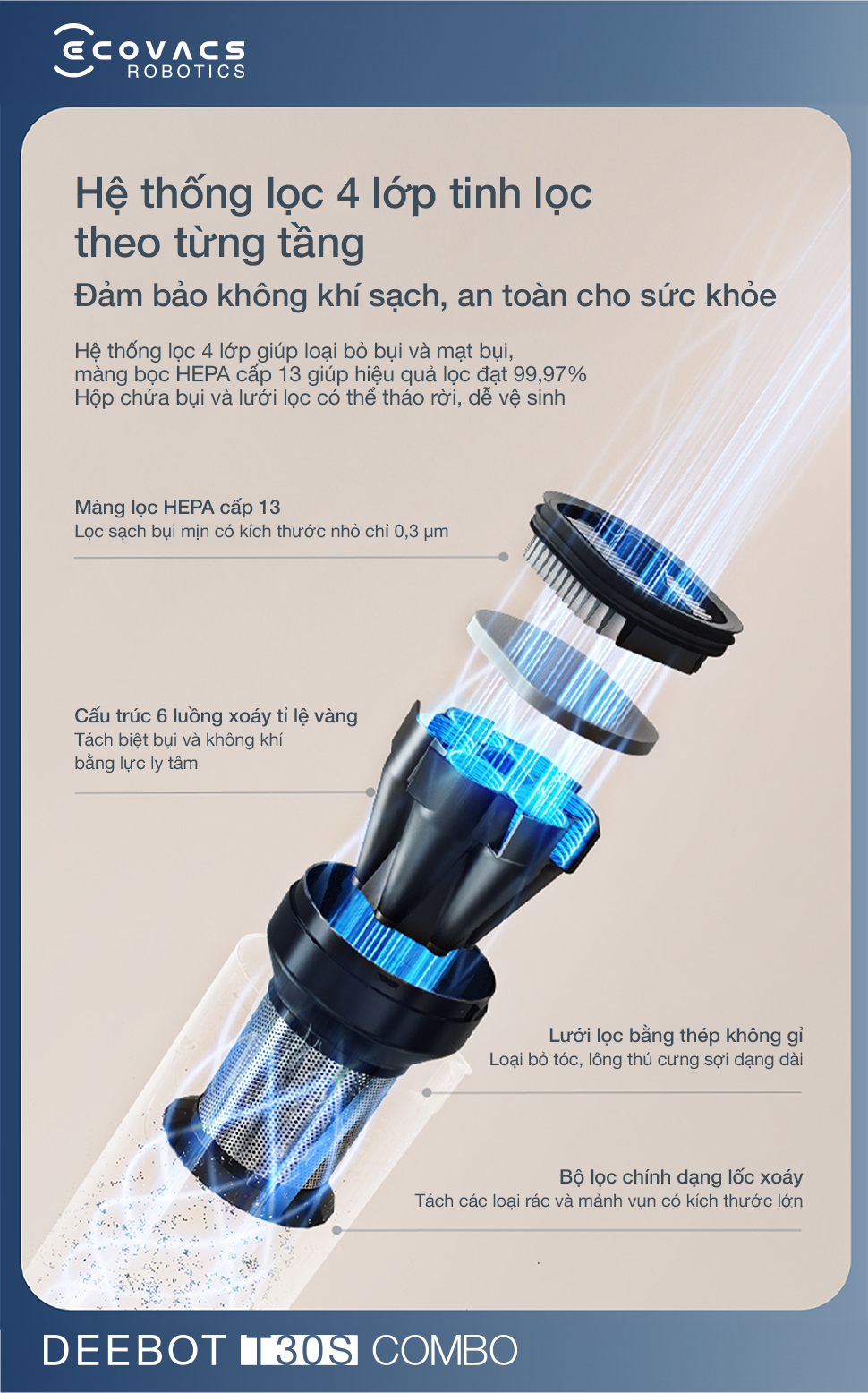 Robot hút bụi lau sàn Ecovacs T30s Combo - Chính Hãng 11 Robot hut bui lau san Ecovacs T30s Combo bigmivn 17