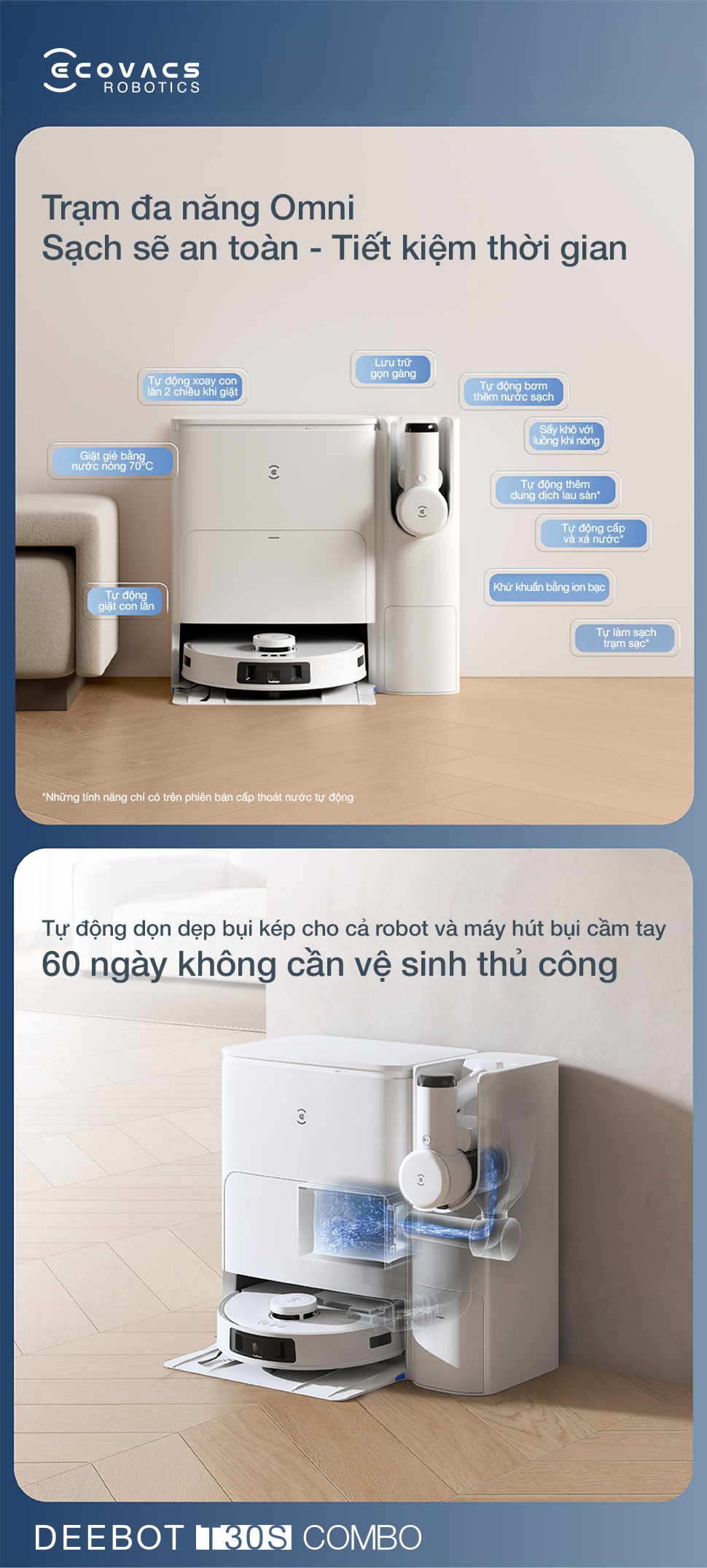 Robot hút bụi lau sàn Ecovacs T30s Combo - Chính Hãng 8 Robot hut bui lau san Ecovacs T30s Combo bigmivn 2
