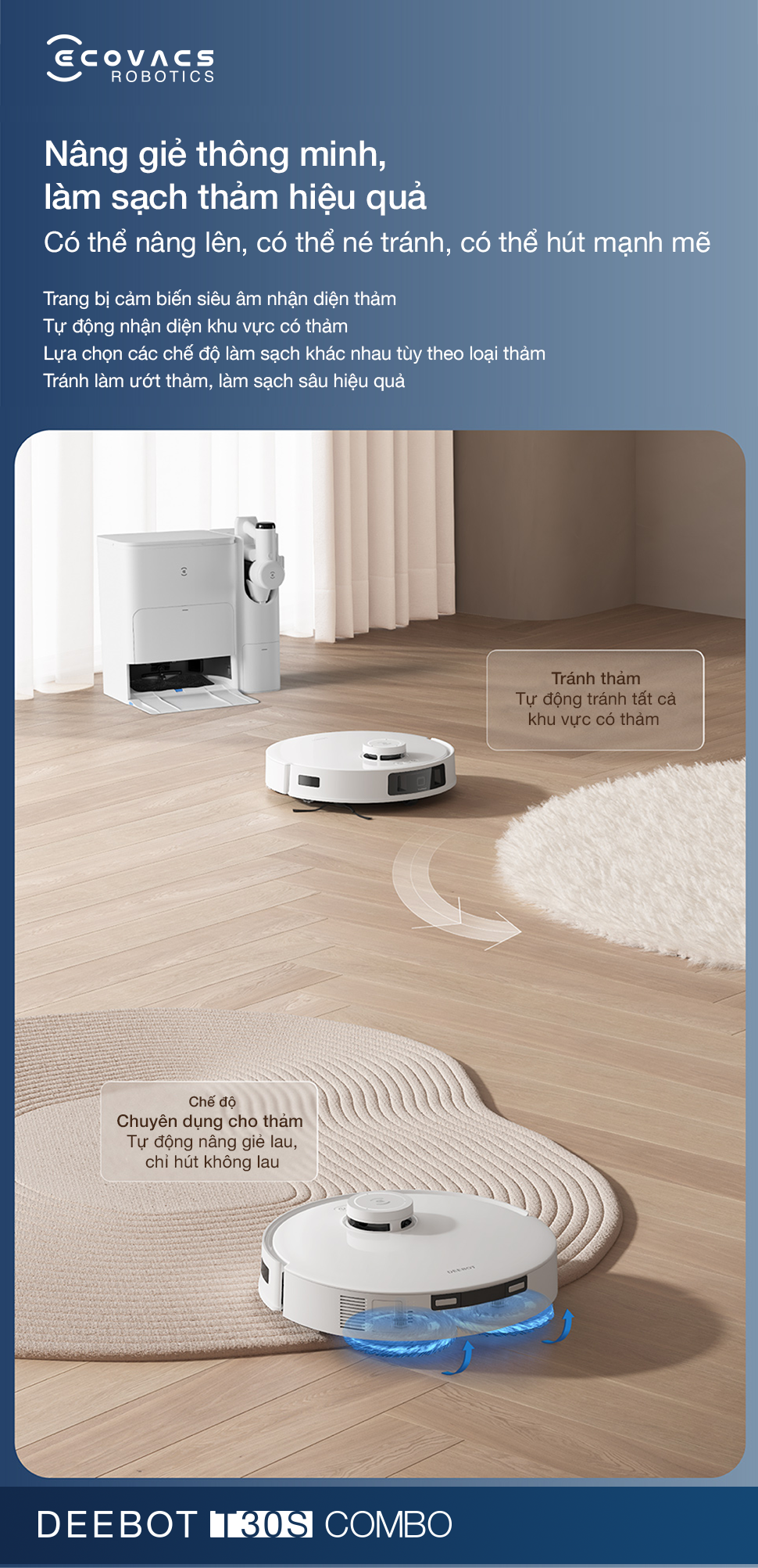 Robot hút bụi lau sàn Ecovacs T30s Combo - Chính Hãng 15 Robot hut bui lau san Ecovacs T30s Combo bigmivn 24