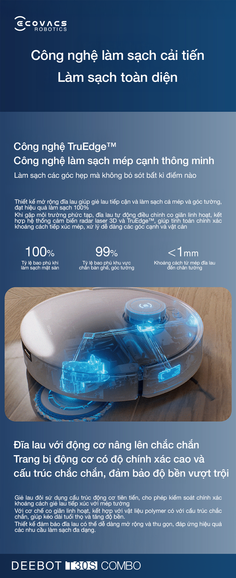 Robot hút bụi lau sàn Ecovacs T30s Combo - Chính Hãng 6 Robot hut bui lau san Ecovacs T30s Combo bigmivn 3