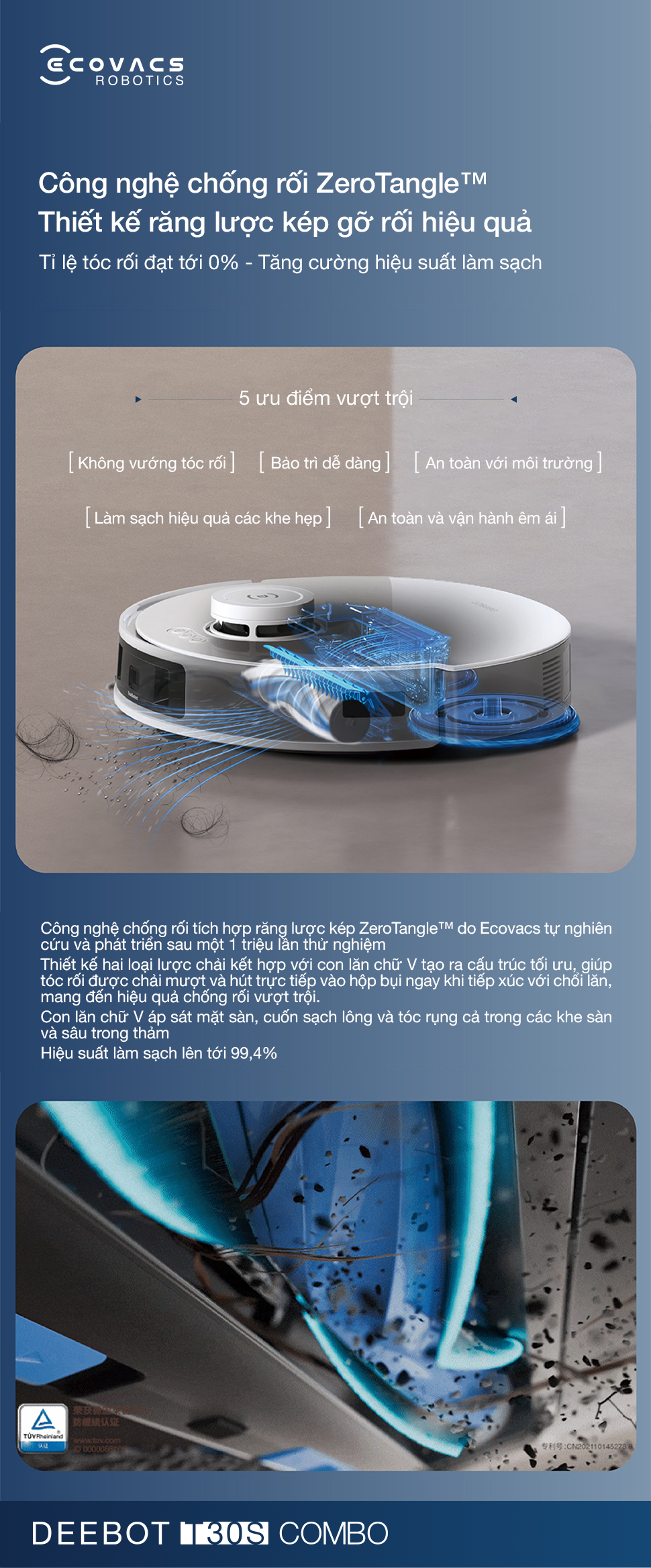 Robot hút bụi lau sàn Ecovacs T30s Combo - Chính Hãng 7 Robot hut bui lau san Ecovacs T30s Combo bigmivn 7
