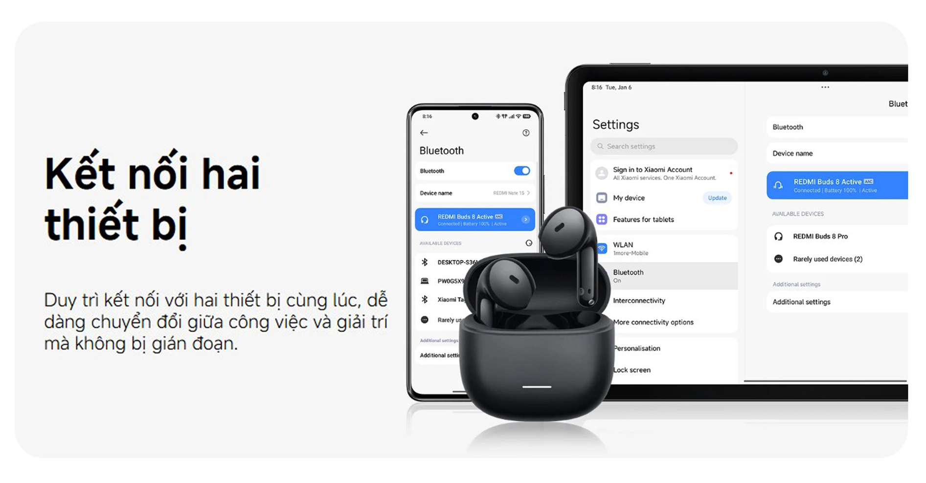 Tai nghe Bluetooth Xiaomi REDMI Buds 8 Active bigmivn 10