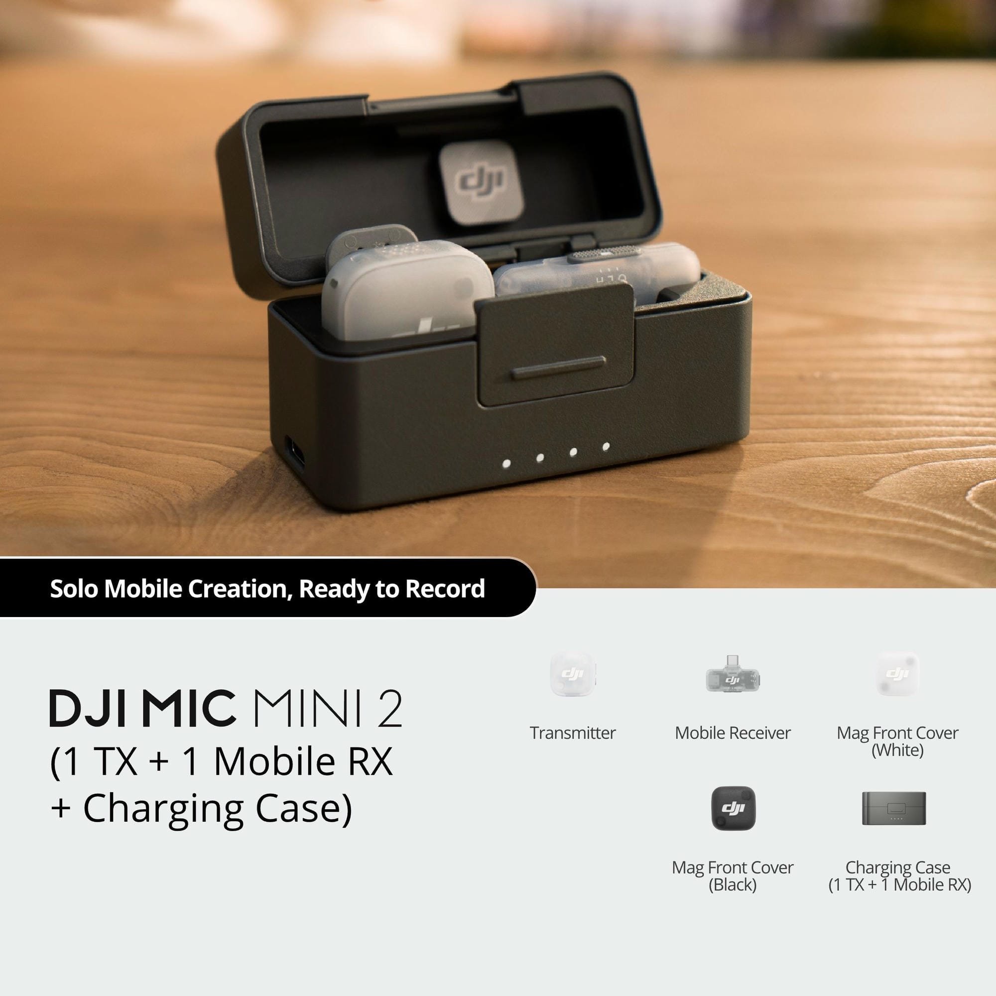 DJI Mic Mini 2 (1 TX + 1 Mobile RX + Charging Case) DJI Mic Mini 2 1 TX 1 Mobile RX Charging Case
