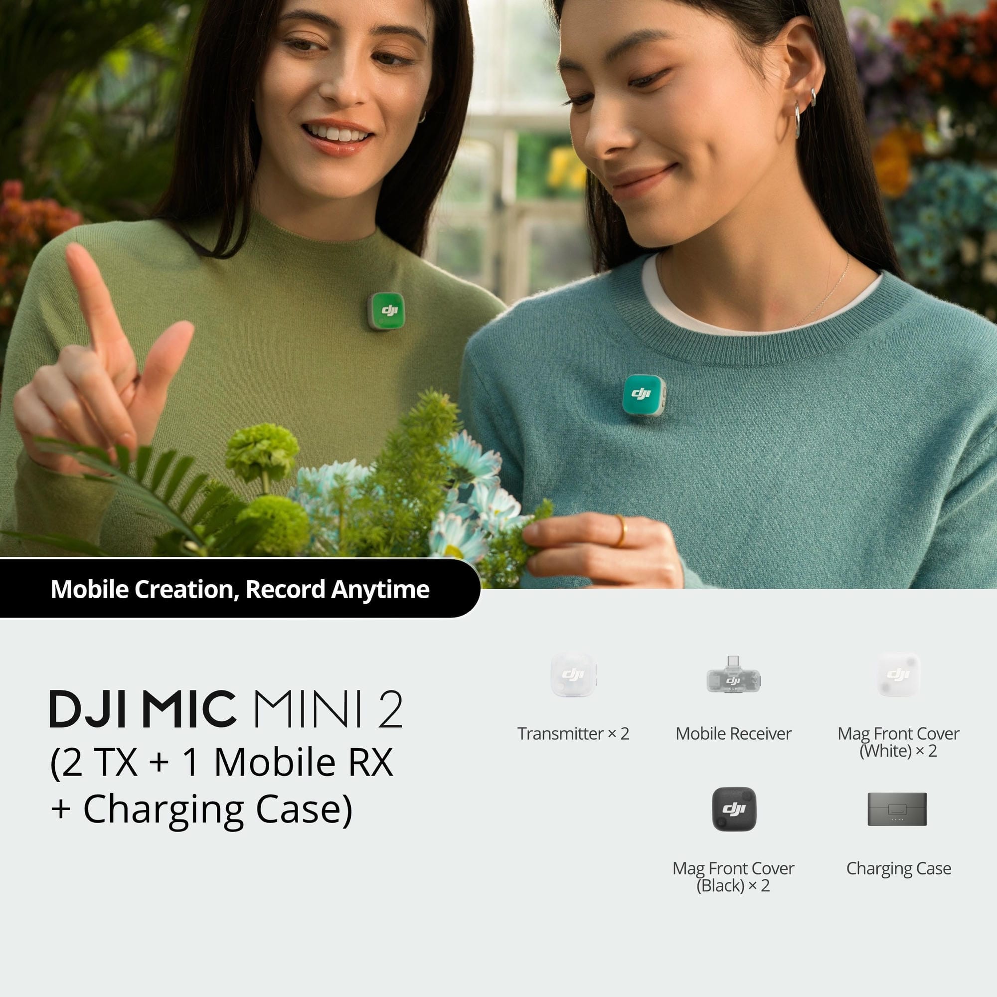 DJI Mic Mini 2 (2 TX + 1 Mobile RX + Charging Case) DJI Mic Mini 2 2 TX 1 Mobile RX Charging Case