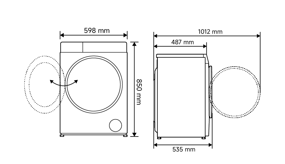 Kich thuoc May giat cua truoc Xiaomi Mijia 9kg Front Load Washer MJA08VN