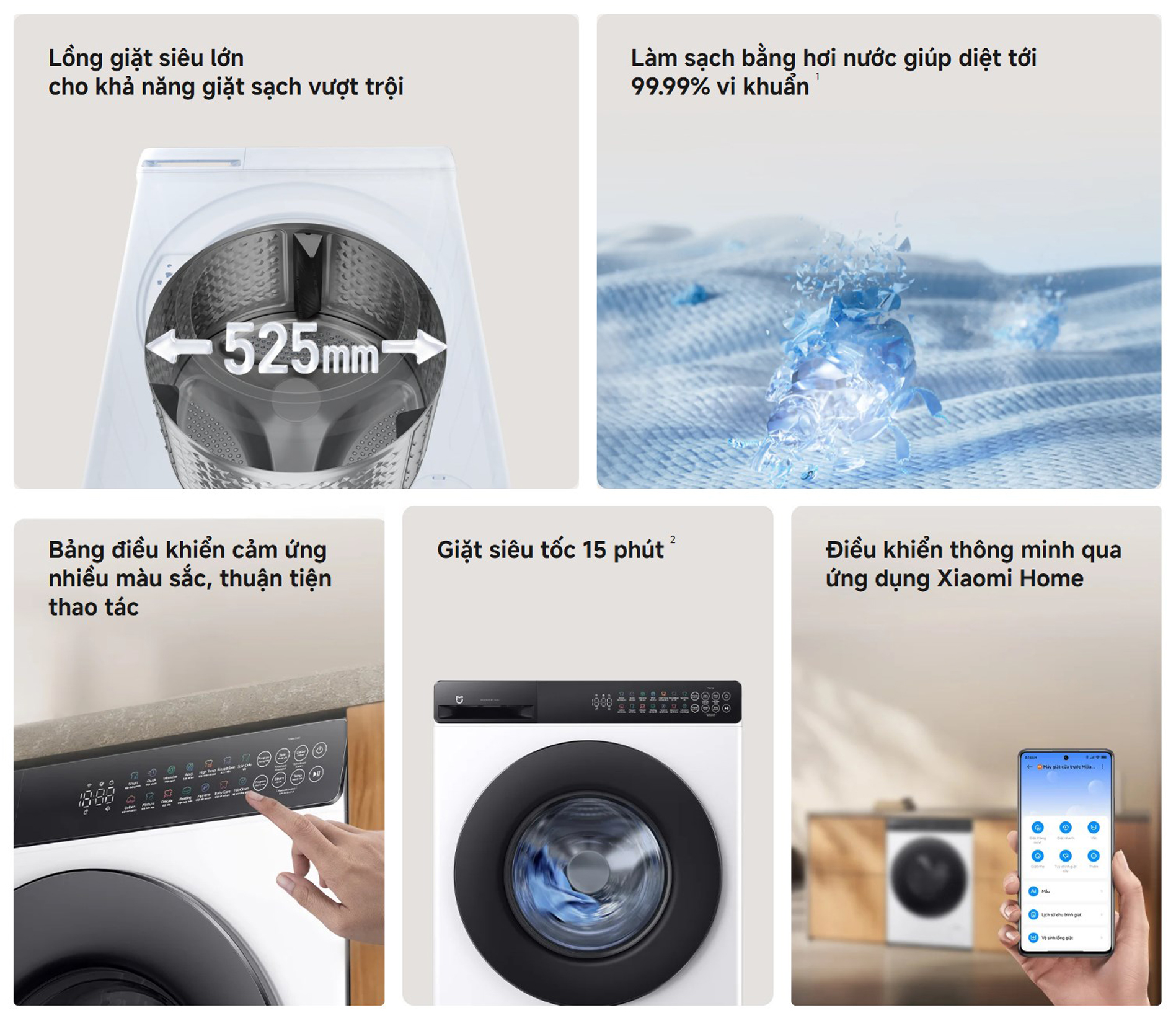 May giat cua truoc Xiaomi Mijia 9kg Front Load Washer MJA08VN bigmivn 1