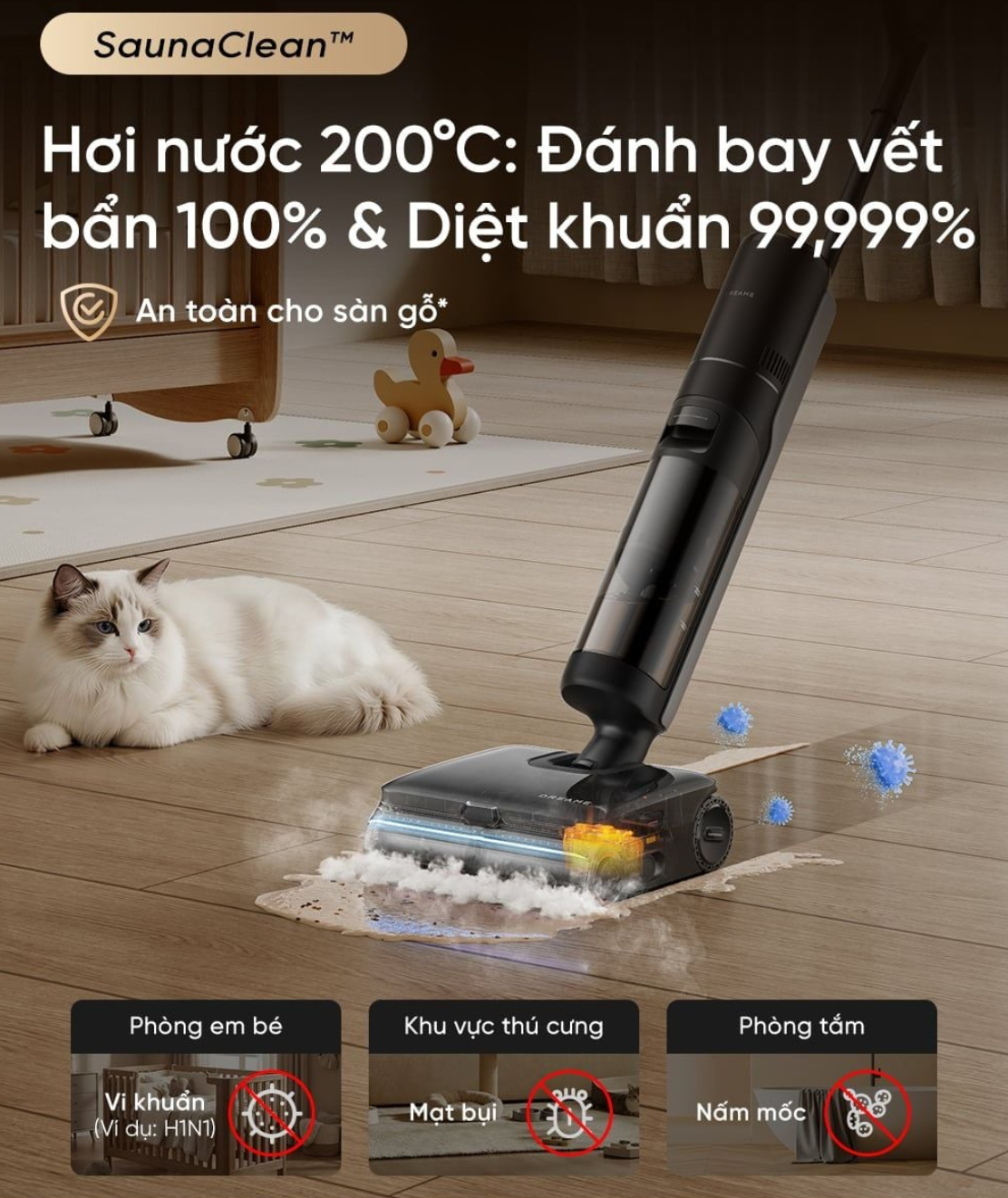 May hut bui lau nha kho uot Dreame H16 Steam bigmivn 2