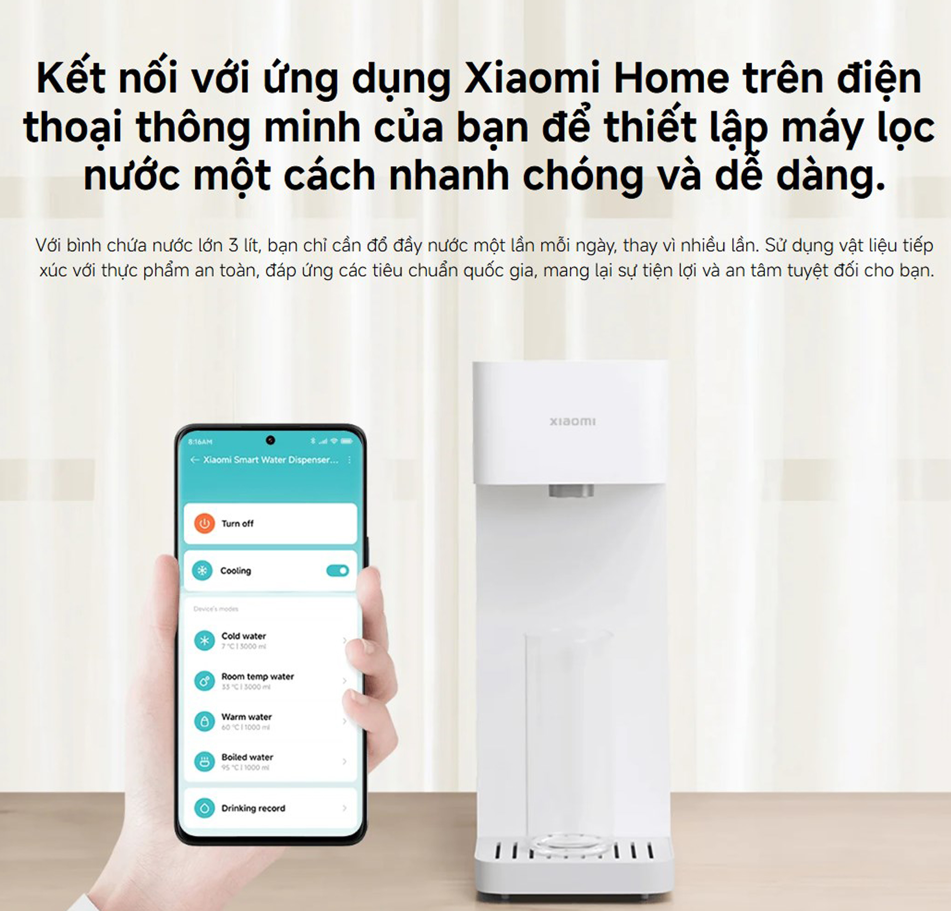 May loc nuoc nong lanh Xiaomi Smart Water Dispenser Hot and Cold bigmivn 10