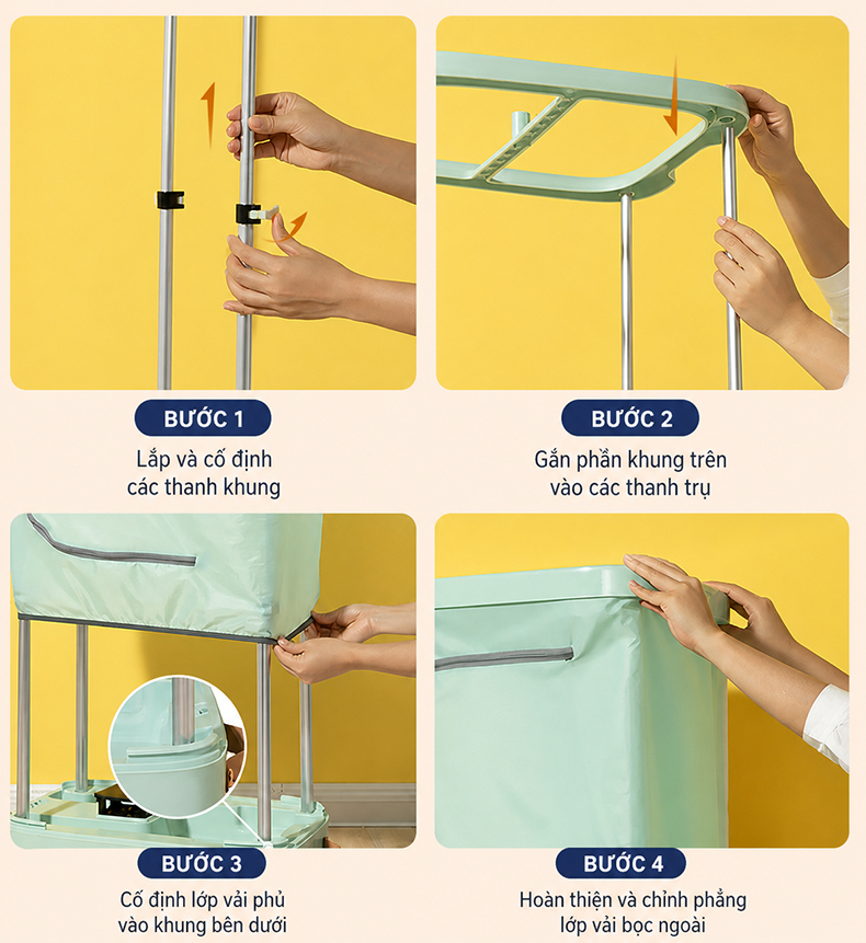 Máy sấy quần áo gấp gọn Donlim DL-1216 - Chính hãng 13 May say quan ao gap gon Donlim DL 1216 bigmivn 11