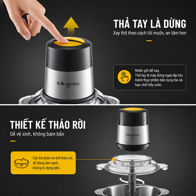 Máy xay thịt đa năng Donlim DL-JR373 - Chính hãng 11 May xay thit da nang Donlim DL JR373 bigmivn 11