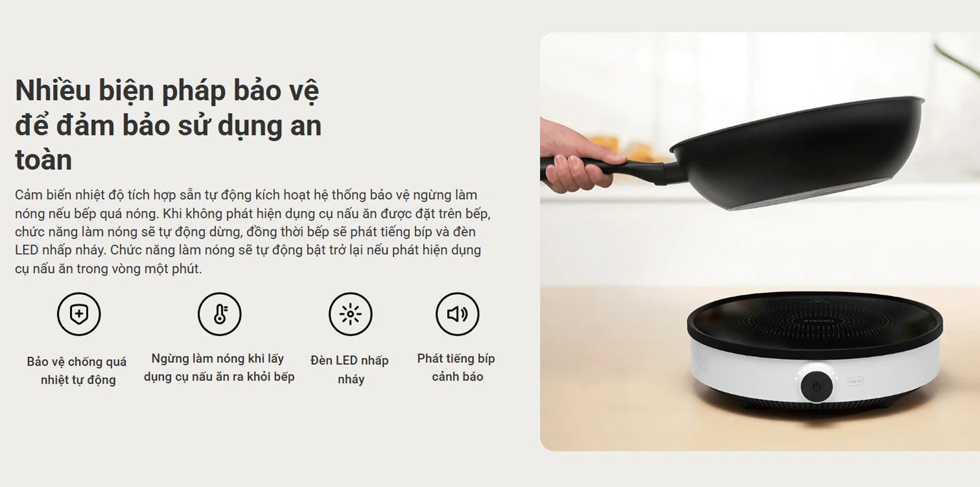 Bếp từ đơn Xiaomi Induction Cooker Lite BHR8130EU - Chính hãng 9 Bep tu don Xiaomi Induction Cooker Lite bigmivn 8