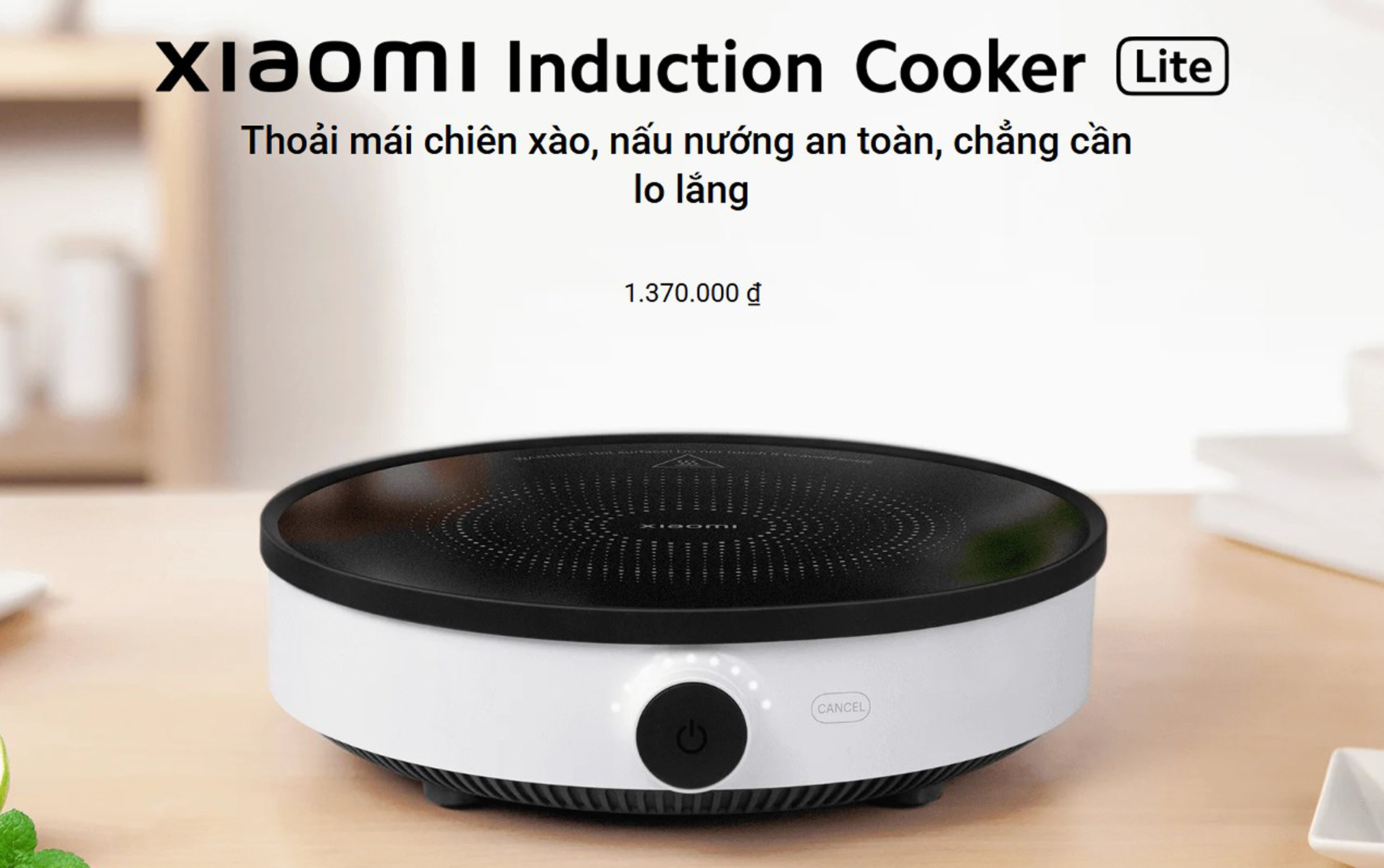 Bếp từ đơn Xiaomi Induction Cooker Lite BHR8130EU - Chính hãng 2 Bep tu don Xiaomi Induction Cooker Lite bigmivn