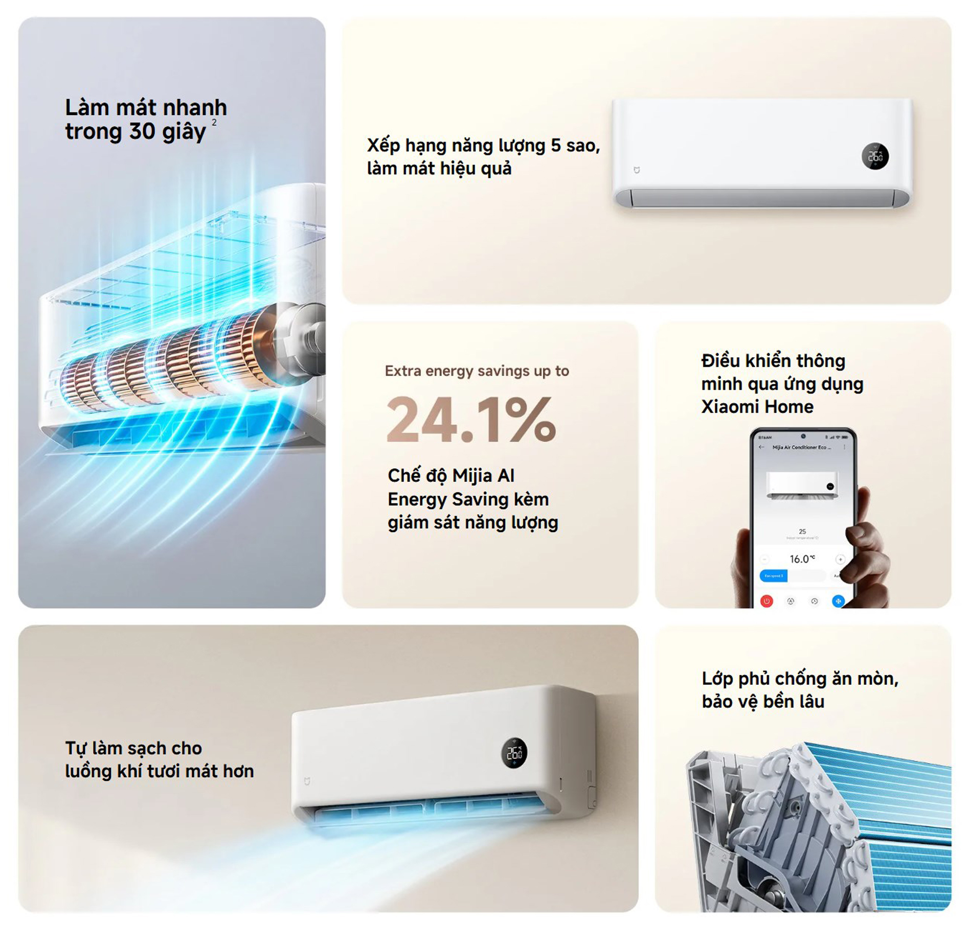 Dieu hoa 1 chieu 9000BTU Xiaomi Mijia Eco 5 sao Inverter 1HP bigmivn 1
