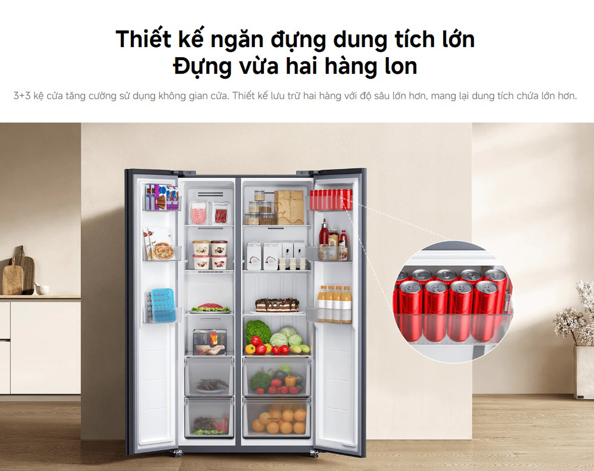Tủ Lạnh Xiaomi Mijia Refrigerator Side-by-Side 635L - Bản quốc tế kết nối app, khử khuẩn thông minh 6 Tu Lanh Xiaomi Mijia Refrigerator Side by Side 635L bigmivn 4