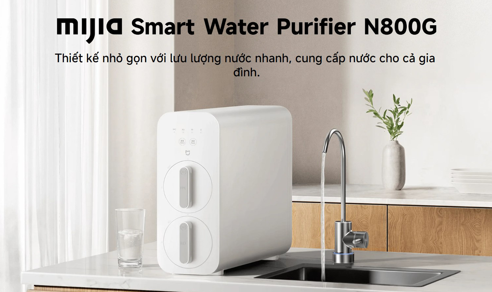 Máy lọc nước RO Xiaomi Mijia N800G Smart Water Purifier MR872-3 - Chính hãng 2 May loc nuoc RO Xiaomi Mijia N800G Smart Water Purifier bigmivn