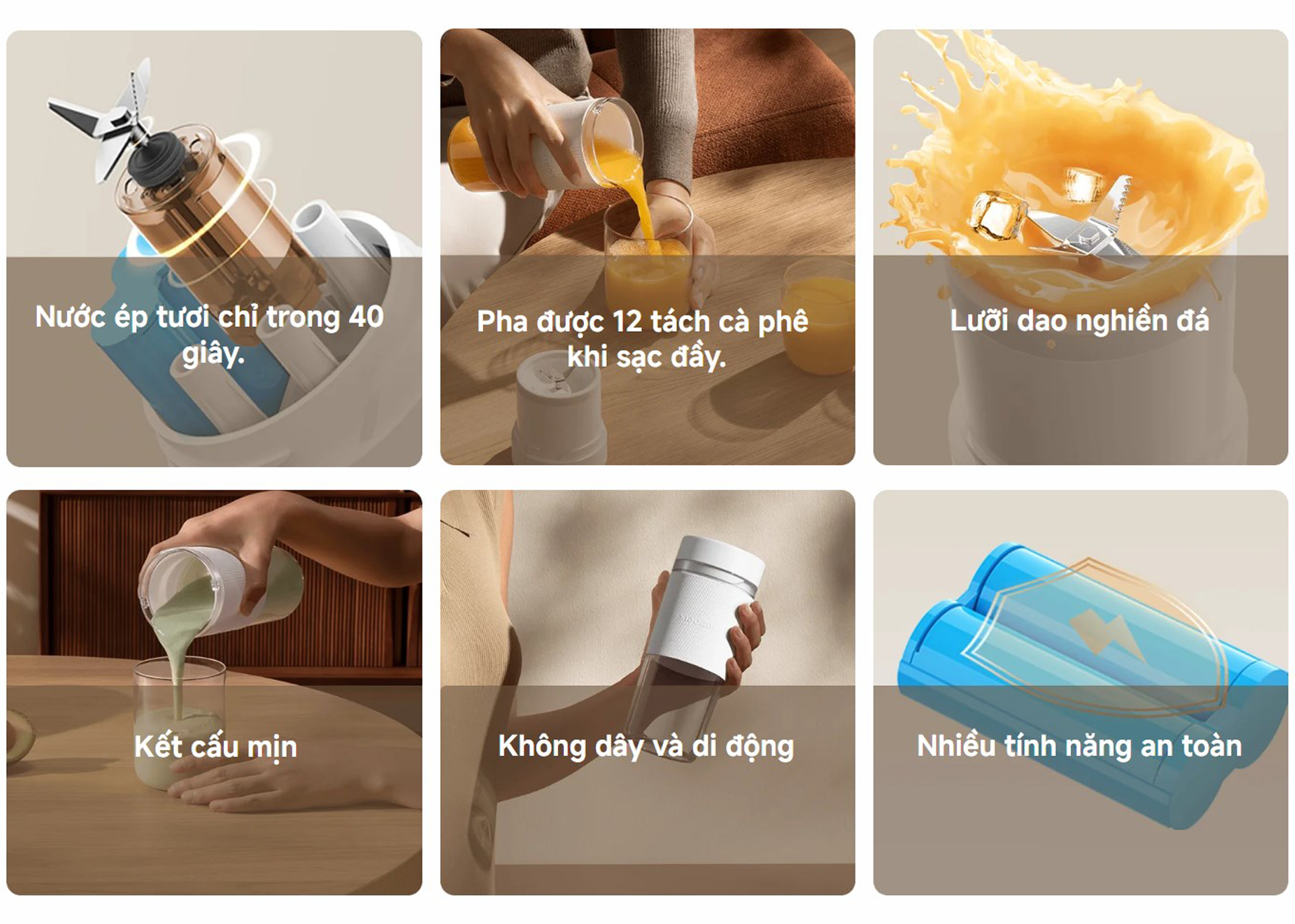 Máy xay sinh tố cầm tay Xiaomi Portable Blender 300ml XMZZB01PL - Chính hãng 3 May xay sinh to cam tay Xiaomi Portable Blender 300ml XMZZB01PL bigmivn 1