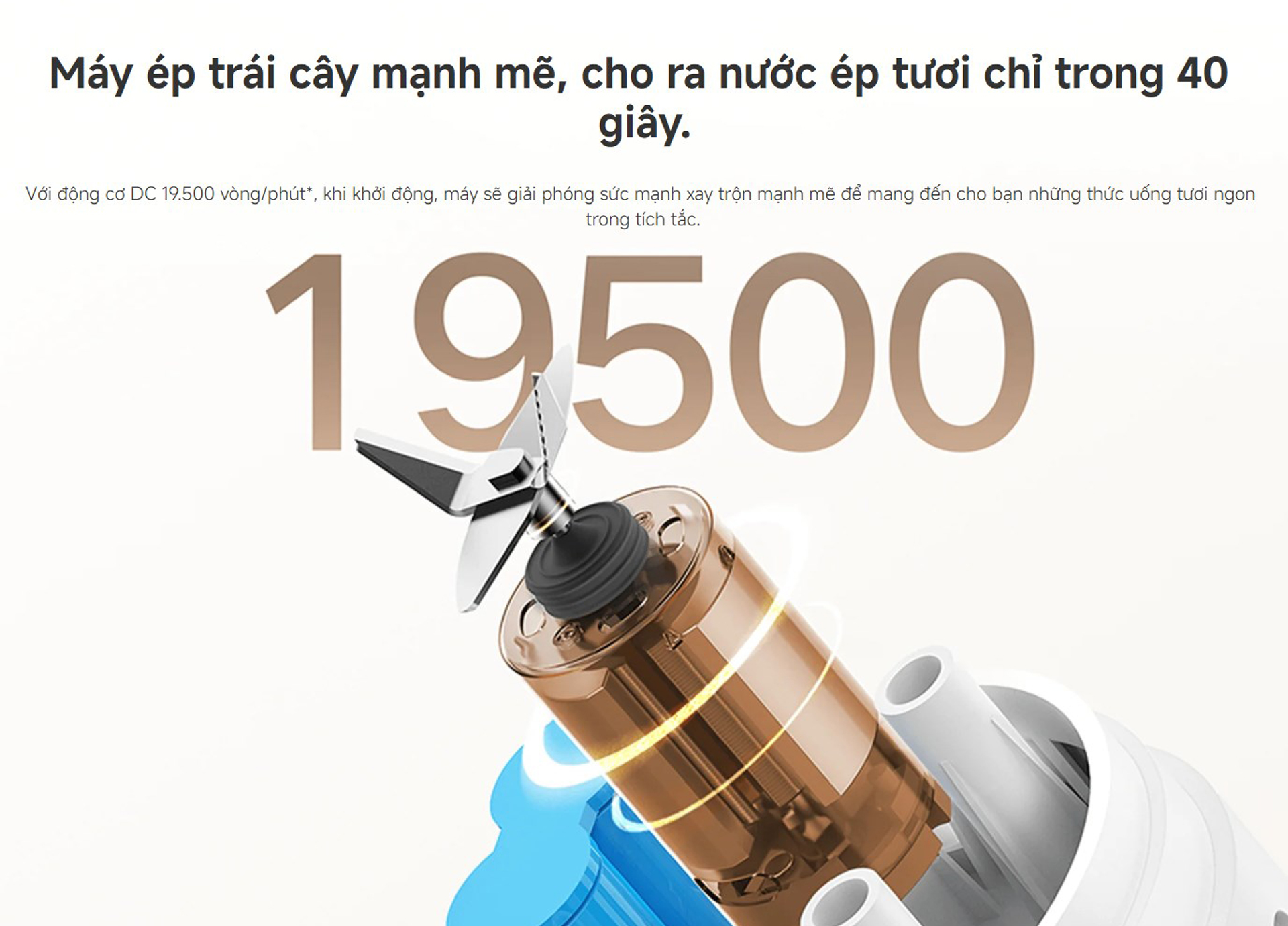 Máy xay sinh tố cầm tay Xiaomi Portable Blender 300ml XMZZB01PL - Chính hãng 4 May xay sinh to cam tay Xiaomi Portable Blender 300ml XMZZB01PL bigmivn 2