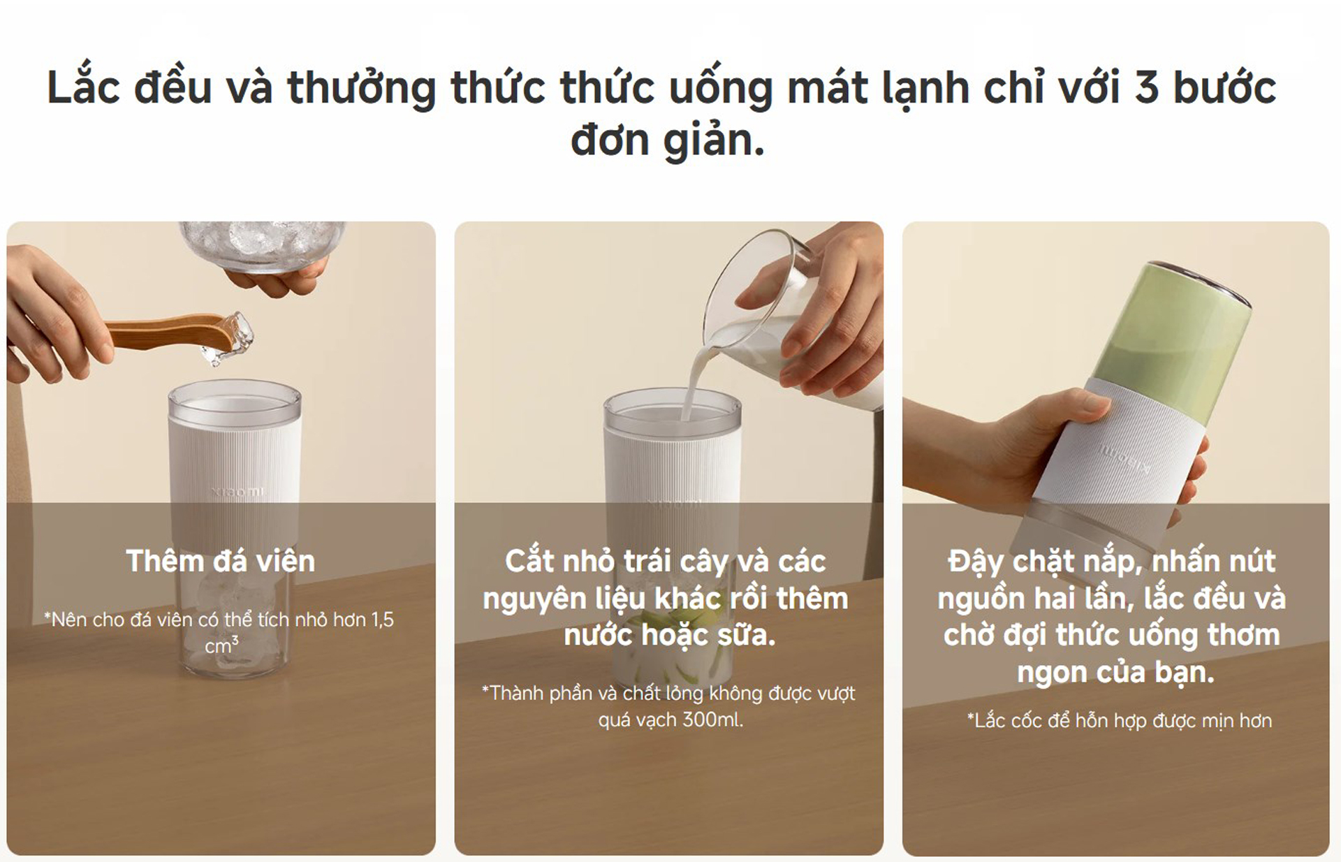 Máy xay sinh tố cầm tay Xiaomi Portable Blender 300ml XMZZB01PL - Chính hãng 7 May xay sinh to cam tay Xiaomi Portable Blender 300ml XMZZB01PL bigmivn 5