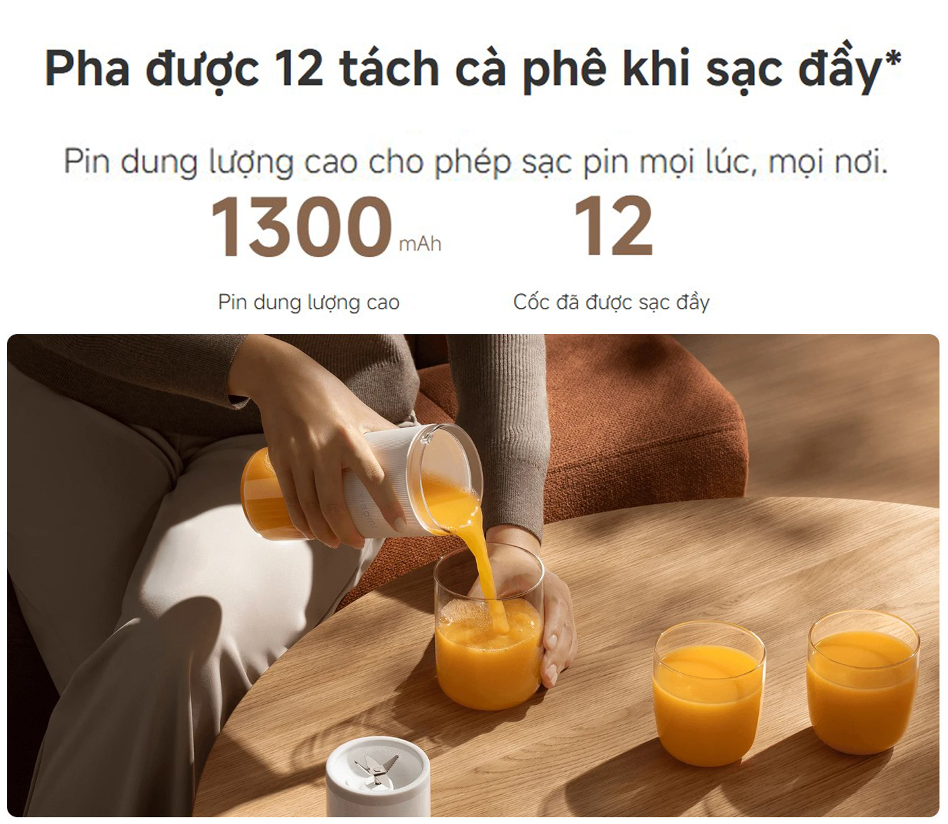 Máy xay sinh tố cầm tay Xiaomi Portable Blender 300ml XMZZB01PL - Chính hãng 8 May xay sinh to cam tay Xiaomi Portable Blender 300ml XMZZB01PL bigmivn 6