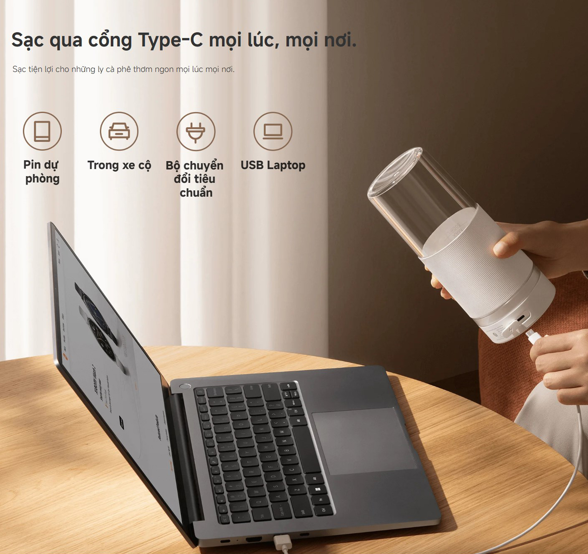 Máy xay sinh tố cầm tay Xiaomi Portable Blender 300ml XMZZB01PL - Chính hãng 9 May xay sinh to cam tay Xiaomi Portable Blender 300ml XMZZB01PL bigmivn 7