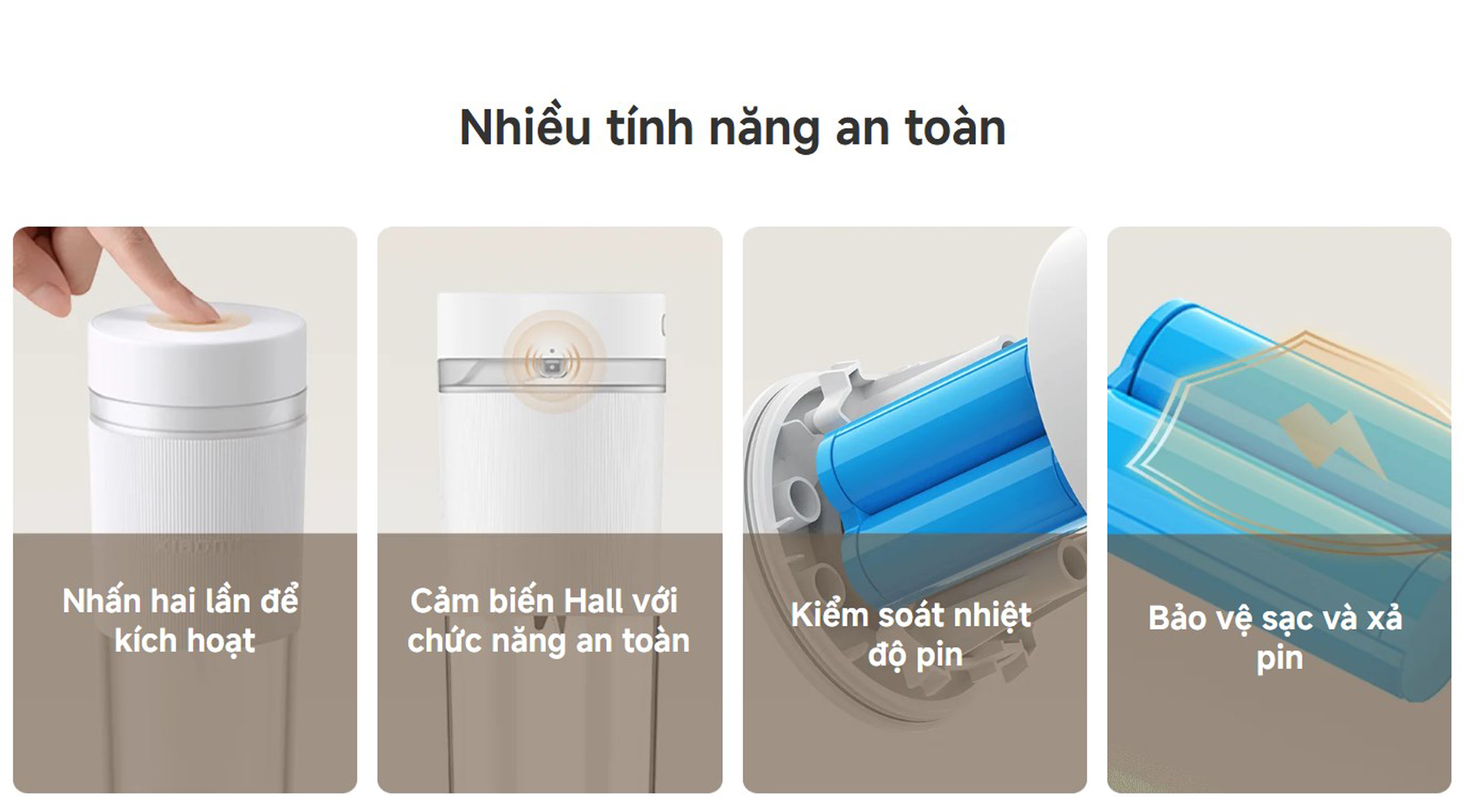 Máy xay sinh tố cầm tay Xiaomi Portable Blender 300ml XMZZB01PL - Chính hãng 11 May xay sinh to cam tay Xiaomi Portable Blender 300ml XMZZB01PL bigmivn 9