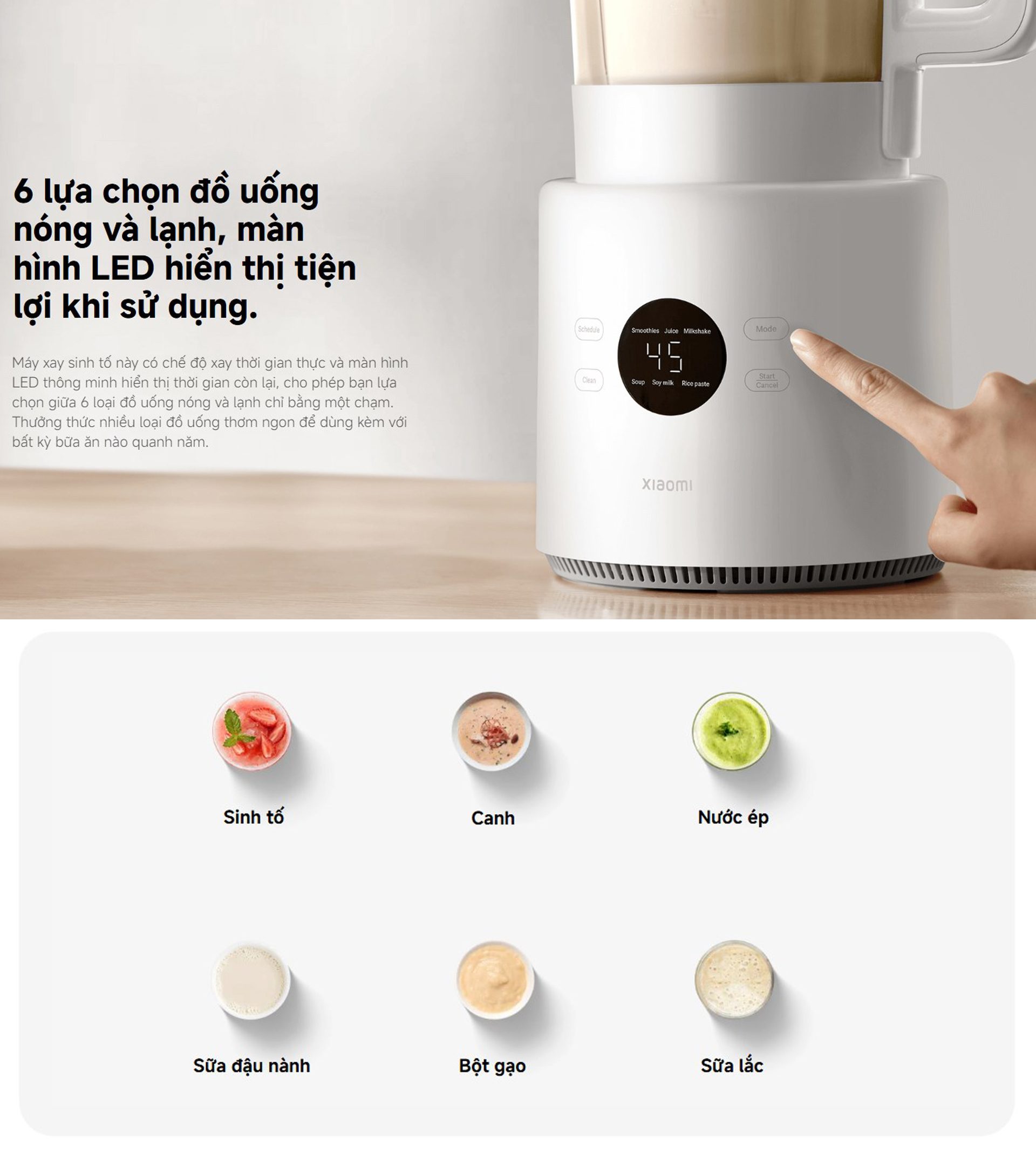 Máy xay sinh tố làm sữa hạt Xiaomi Blender Pro dung tích 1.75L/1.4L - Chính hãng 5 May xay sinh to lam sua hat Xiaomi Blender Pro dung tich 1.75L 1.4L bigmivn 3