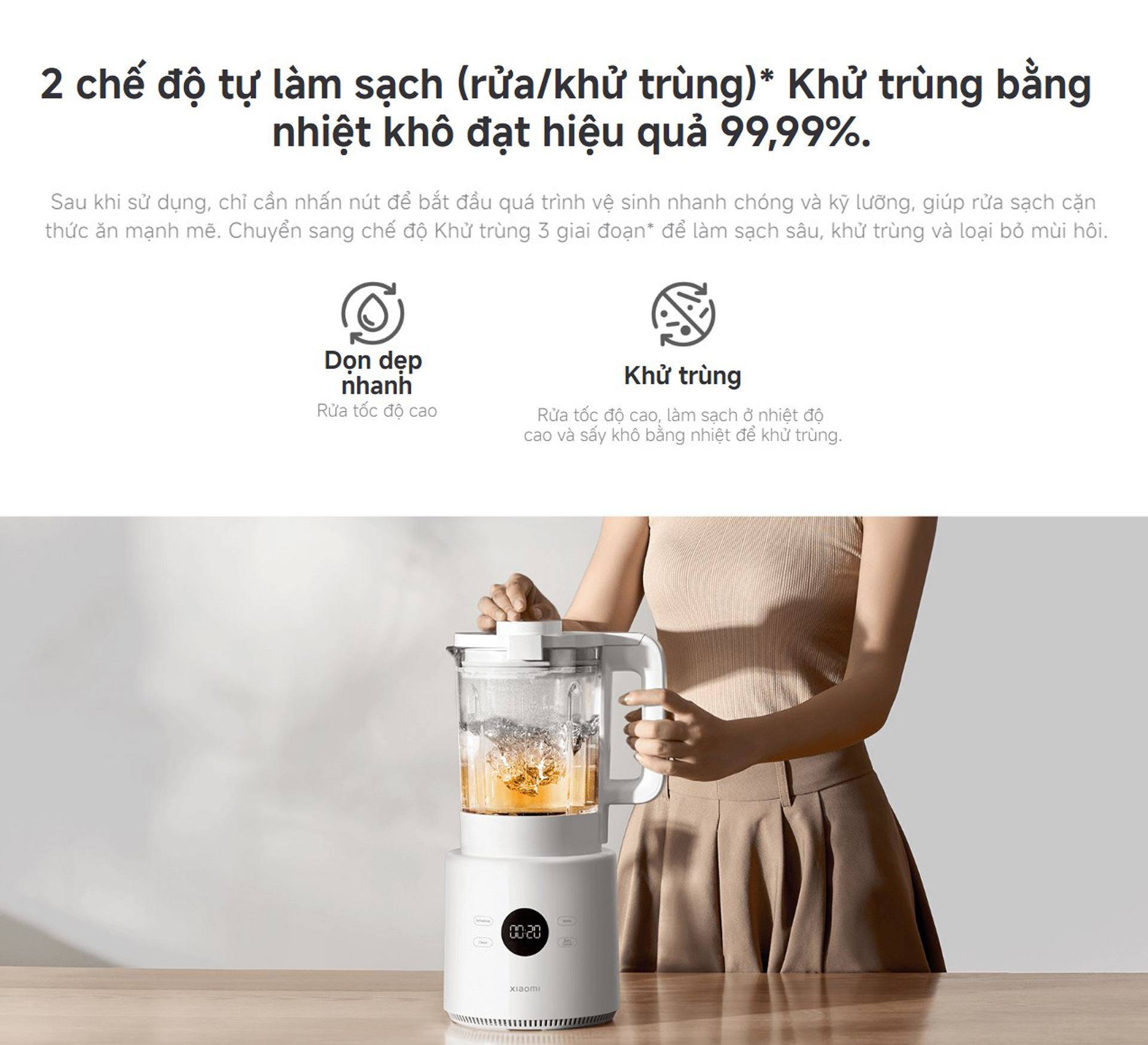 Máy xay sinh tố làm sữa hạt Xiaomi Blender Pro dung tích 1.75L/1.4L - Chính hãng 9 May xay sinh to lam sua hat Xiaomi Blender Pro dung tich 1.75L 1.4L bigmivn 7
