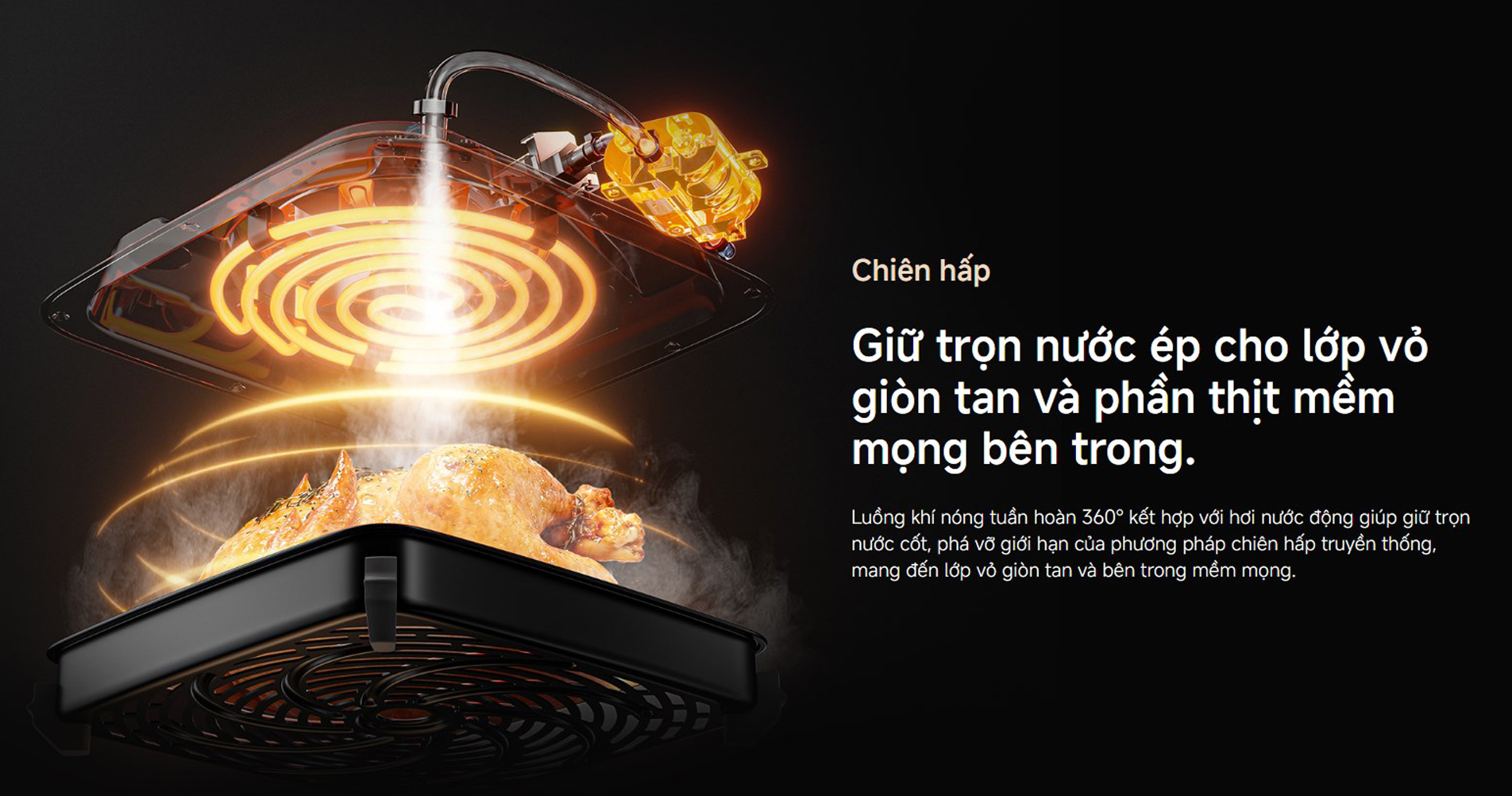 Nồi chiên không dầu Xiaomi Mijia Smart Steam Air Fryer 7L - Chính hãng 6 Noi chien khong dau Xiaomi Mijia Smart Steam Air Fryer 7L bigmivn 4