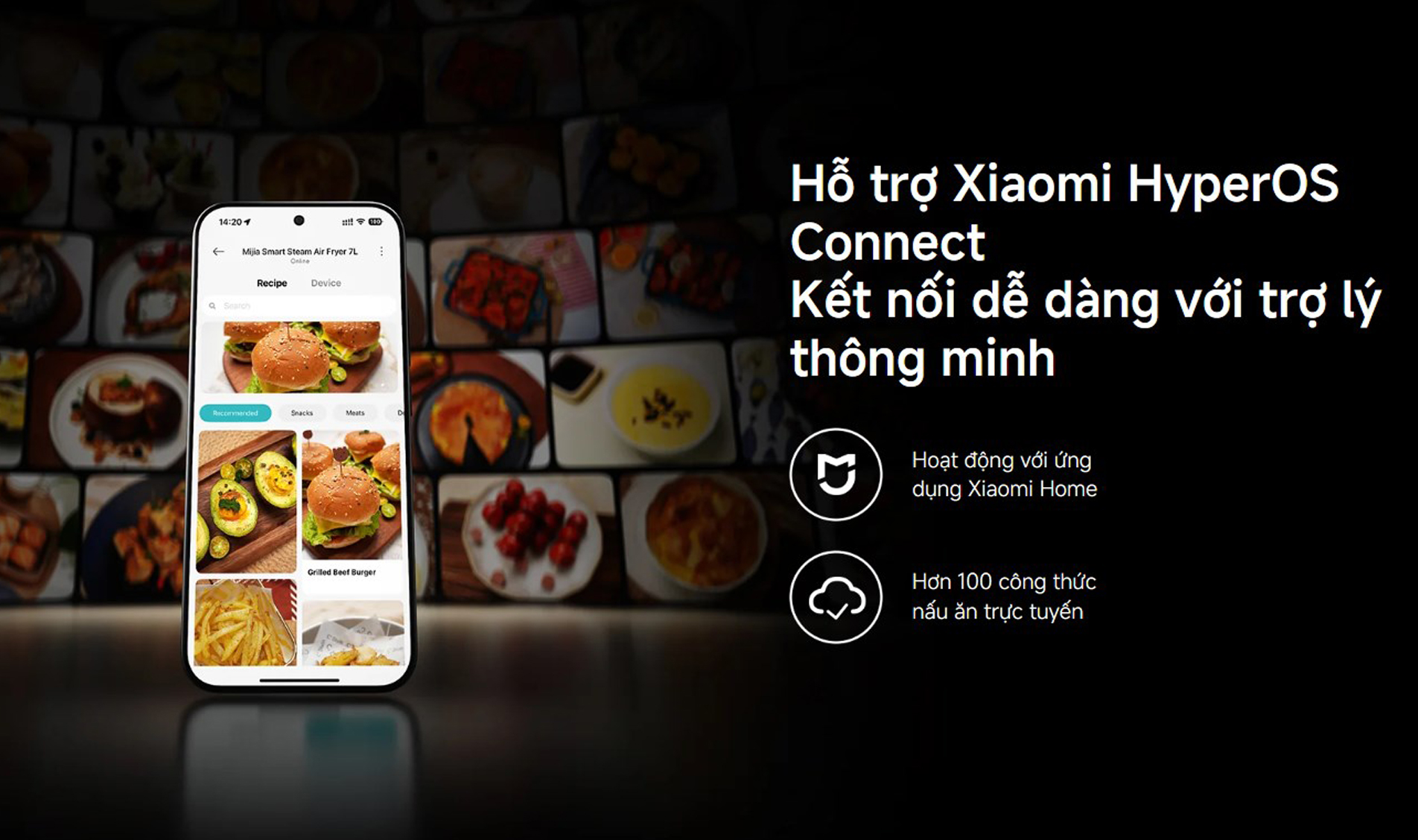 Nồi chiên không dầu Xiaomi Mijia Smart Steam Air Fryer 7L - Chính hãng 16 Noi chien khong dau Xiaomi Mijia Smart Steam Air Fryer 7L bigmivn 9
