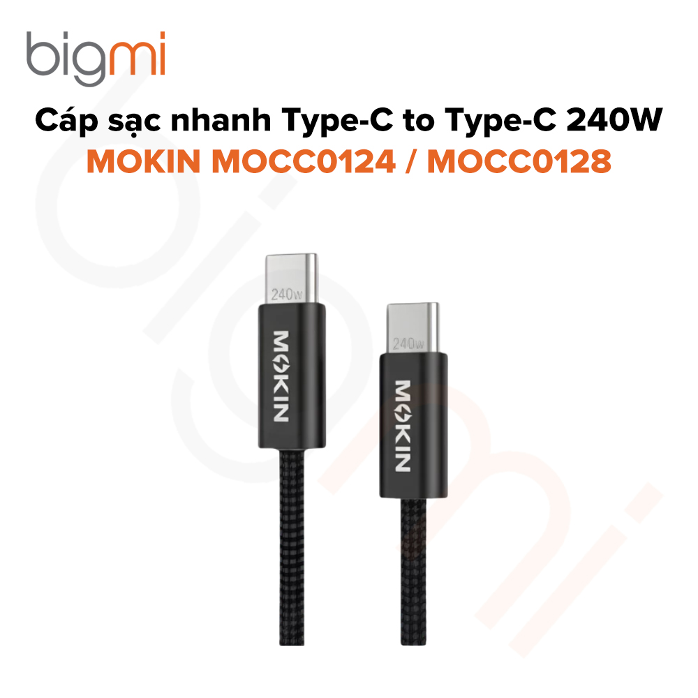 Cáp sạc nhanh Type-C to Type-C MOKIN 240W 1m-2m MOCC0124-MOCC0128