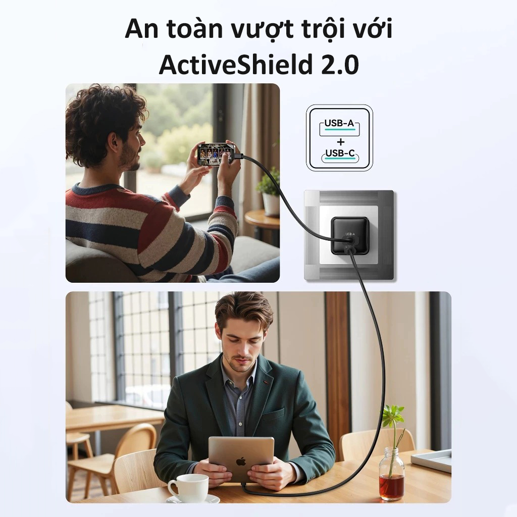 Củ sạc nhanh MOKIN GP0363 33W 2 cổng sạc 1A1C - Chính hãng 6 Cu sac nhanh MOKIN GP0363 33W 2 cong sac 1A1C 2
