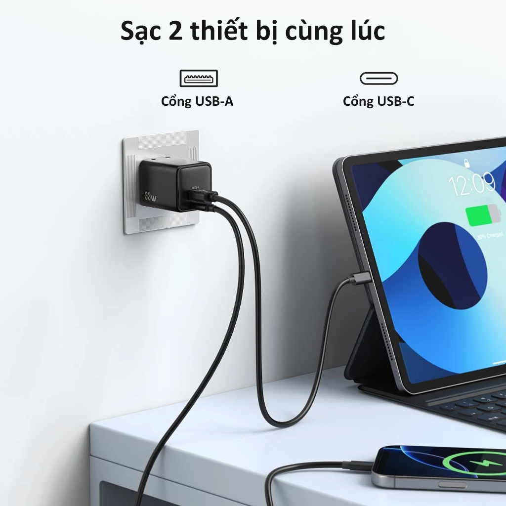 Củ sạc nhanh MOKIN GP0363 33W 2 cổng sạc 1A1C - Chính hãng 3 Cu sac nhanh MOKIN GP0363 33W 2 cong sac 1A1C 5