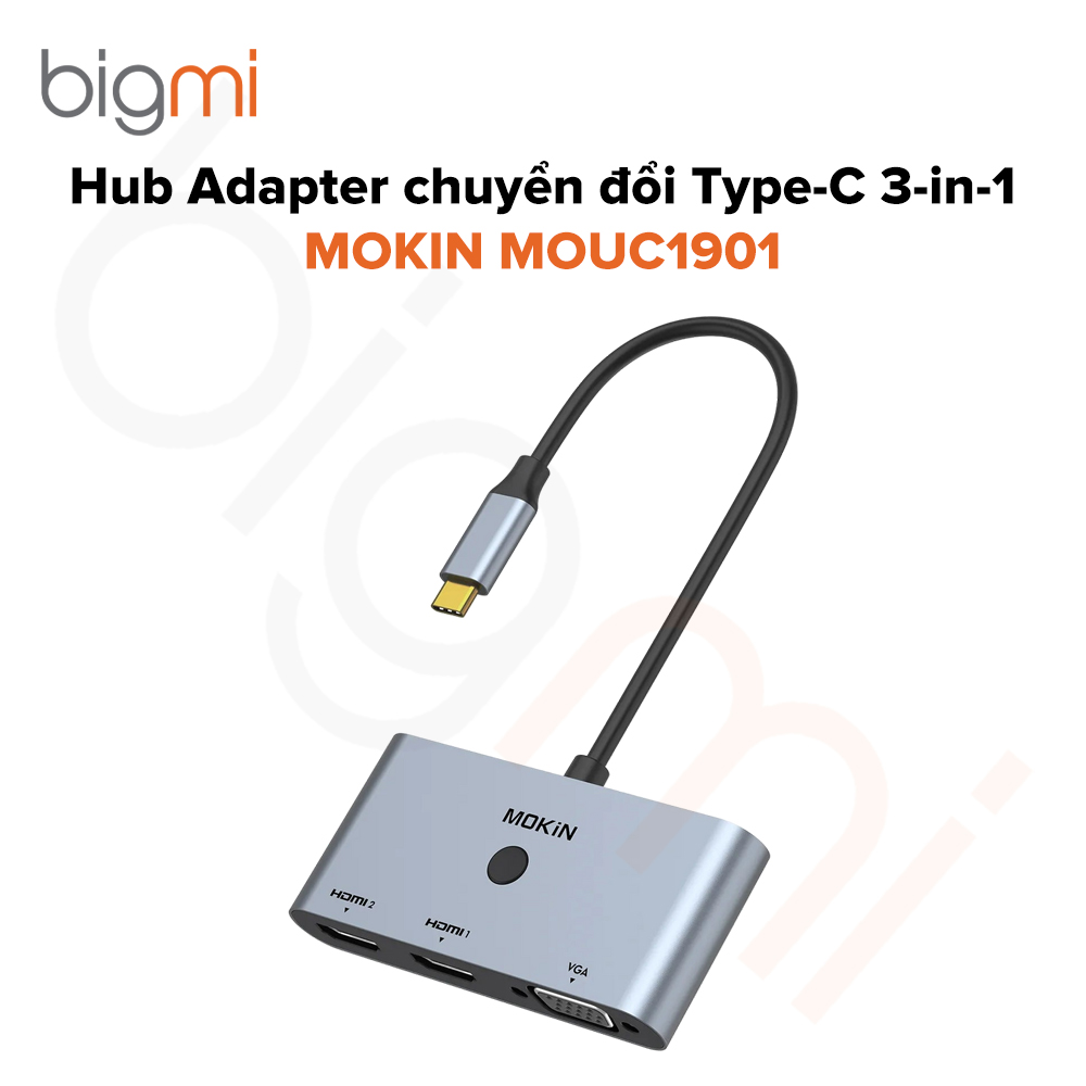 Hub Adapter chuyển đổi Type-C 3 in 1 MOKIN MOUC1901