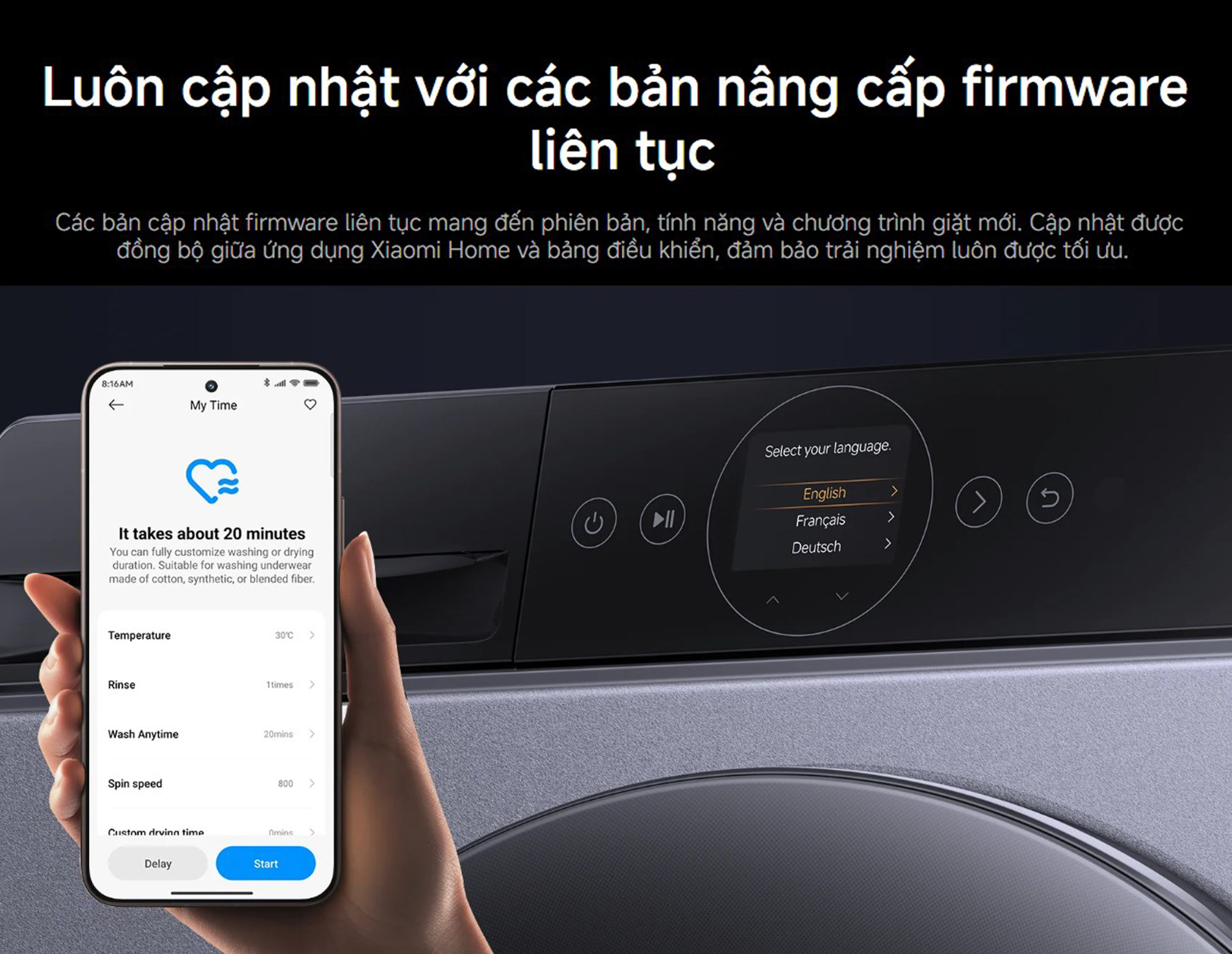 Máy giặt sấy cửa trước Xiaomi Mijia Pro 12.5kg, sấy 8kg 2026 WD125MJA12VN - Bản quốc tế 18 May giat say cua truoc Xiaomi Mijia Pro 12.5kg say 8kg 2026 bigmivn 15
