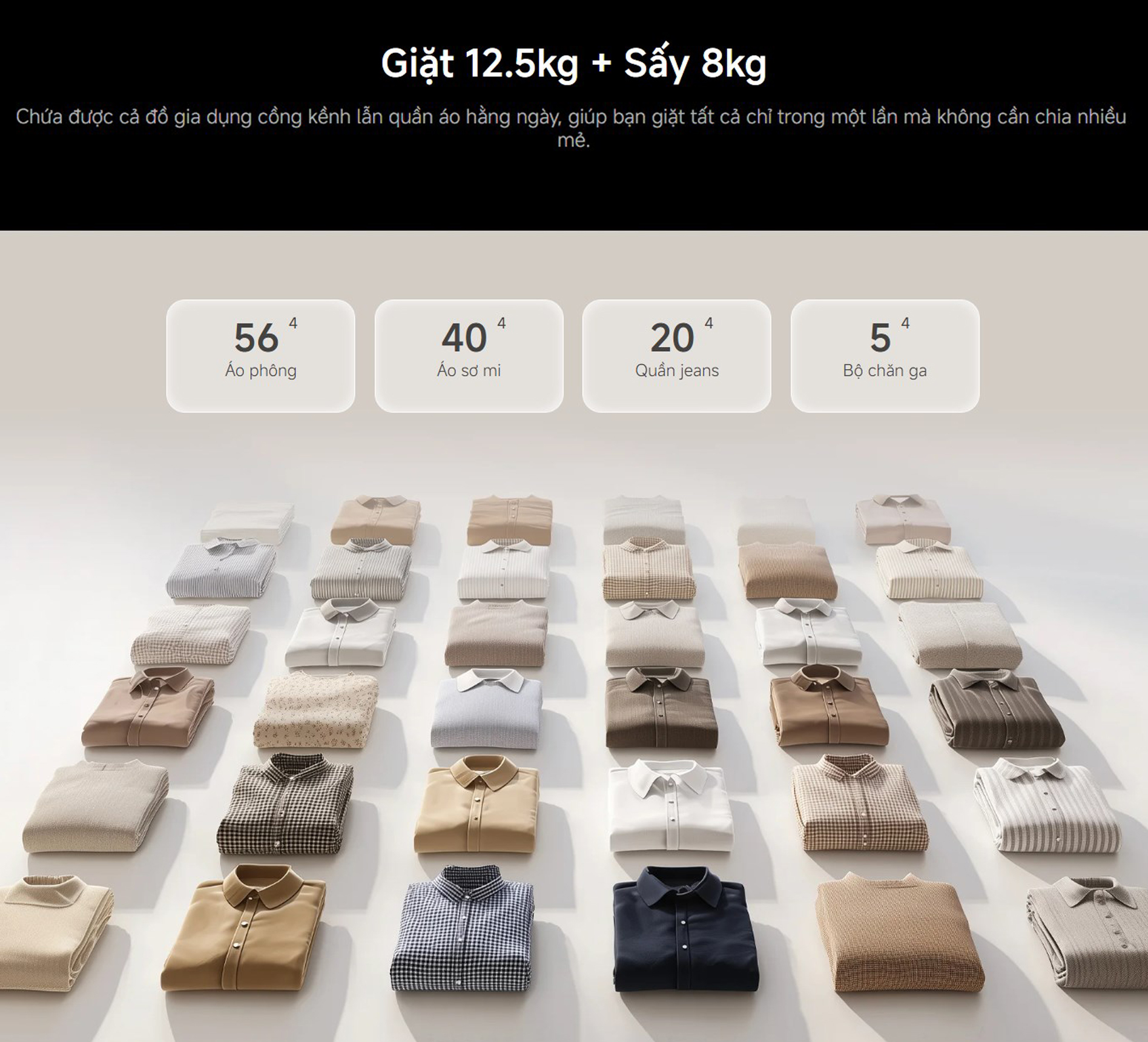 Máy giặt sấy cửa trước Xiaomi Mijia Pro 12.5kg, sấy 8kg 2026 WD125MJA12VN - Bản quốc tế 4 May giat say cua truoc Xiaomi Mijia Pro 12.5kg say 8kg 2026 bigmivn 2