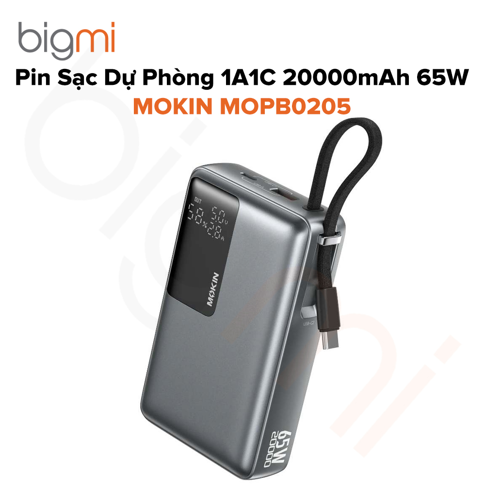 Pin Sạc Dự Phòng MOKIN MOPB0205 1A1C 20000mAh 65W