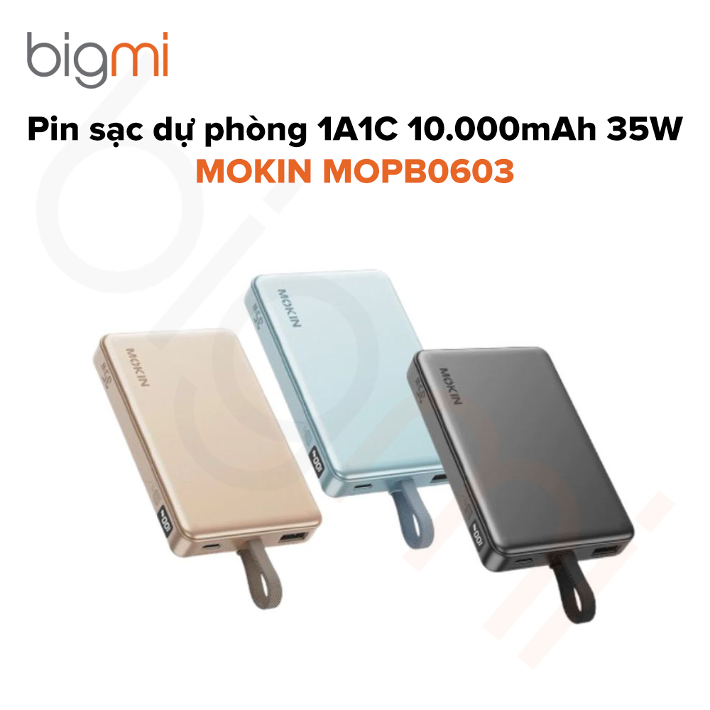 Pin sạc dự phòng MOKIN MOPB0603 1A1C 10.000mAh 35W