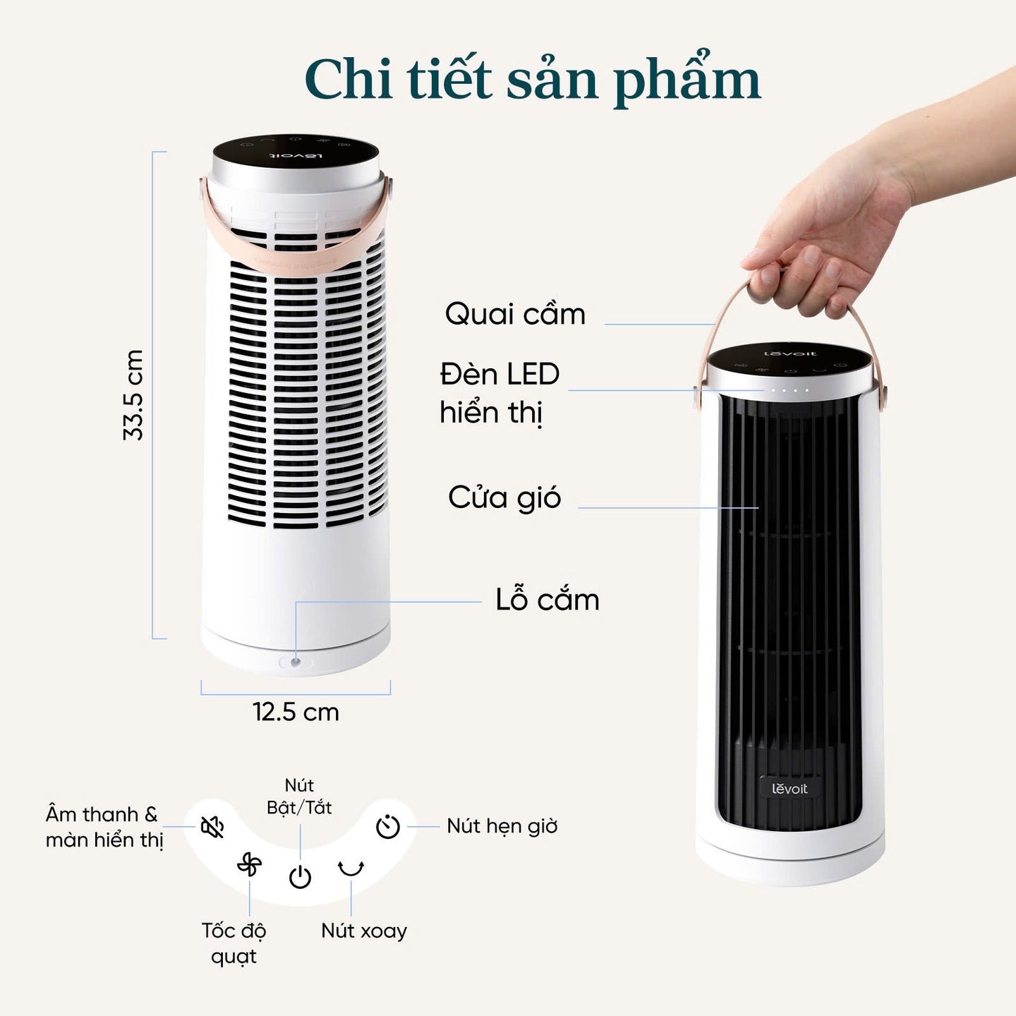 Quạt tháp Levoit Mini Windi 12W LTF-F132-WEU - Chính hãng 10 Quat thap Levoit Mini Windi 12W LTF F132 WEU bigmivn 3