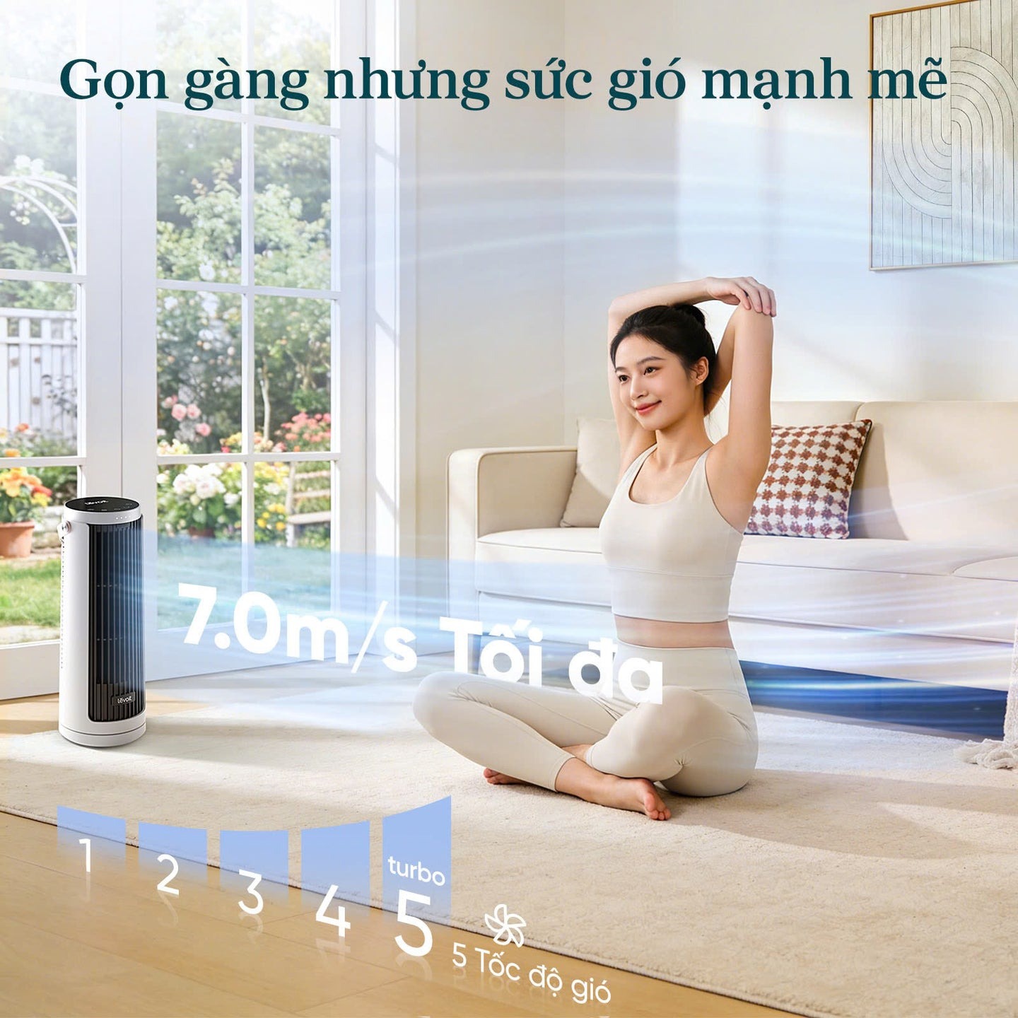 Quạt tháp Levoit Mini Windi 12W LTF-F132-WEU - Chính hãng 4 Quat thap Levoit Mini Windi 12W LTF F132 WEU bigmivn 8