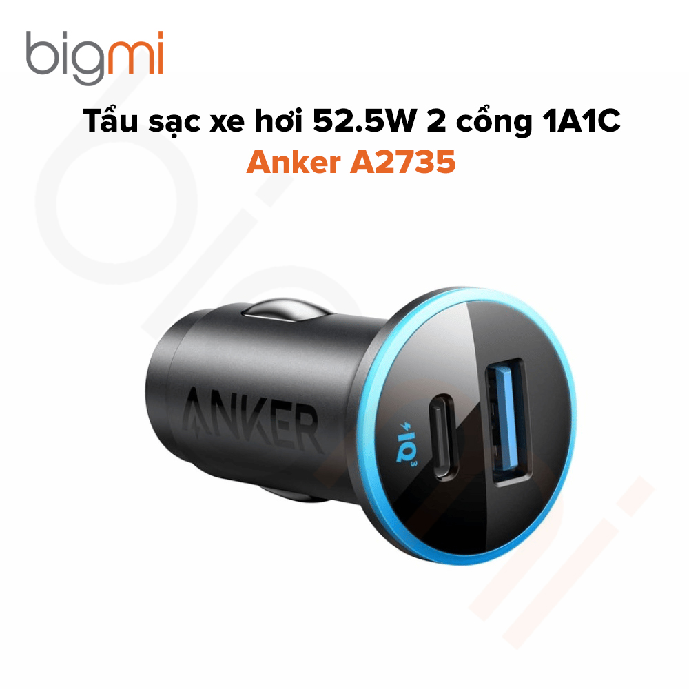 Tẩu sạc xe hơi Anker A2735 52.5W 2 cổng 1A1C