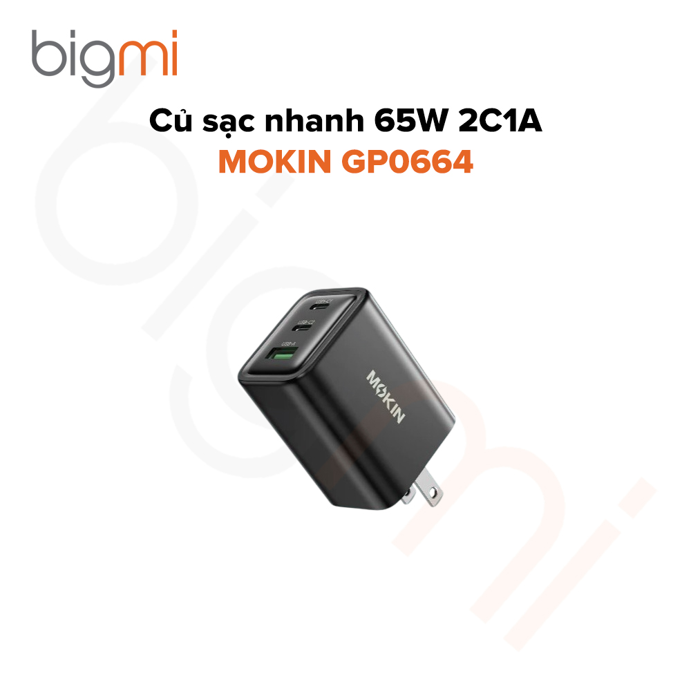Củ sạc nhanh MOKIN GP0664 65W - GaN 3 cổng 2C1A
